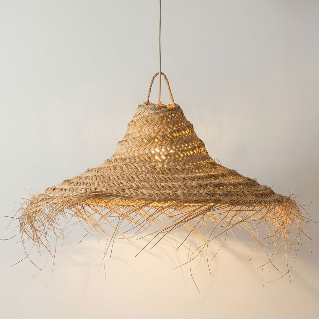 The Bazaar Raffia Cone Pendant