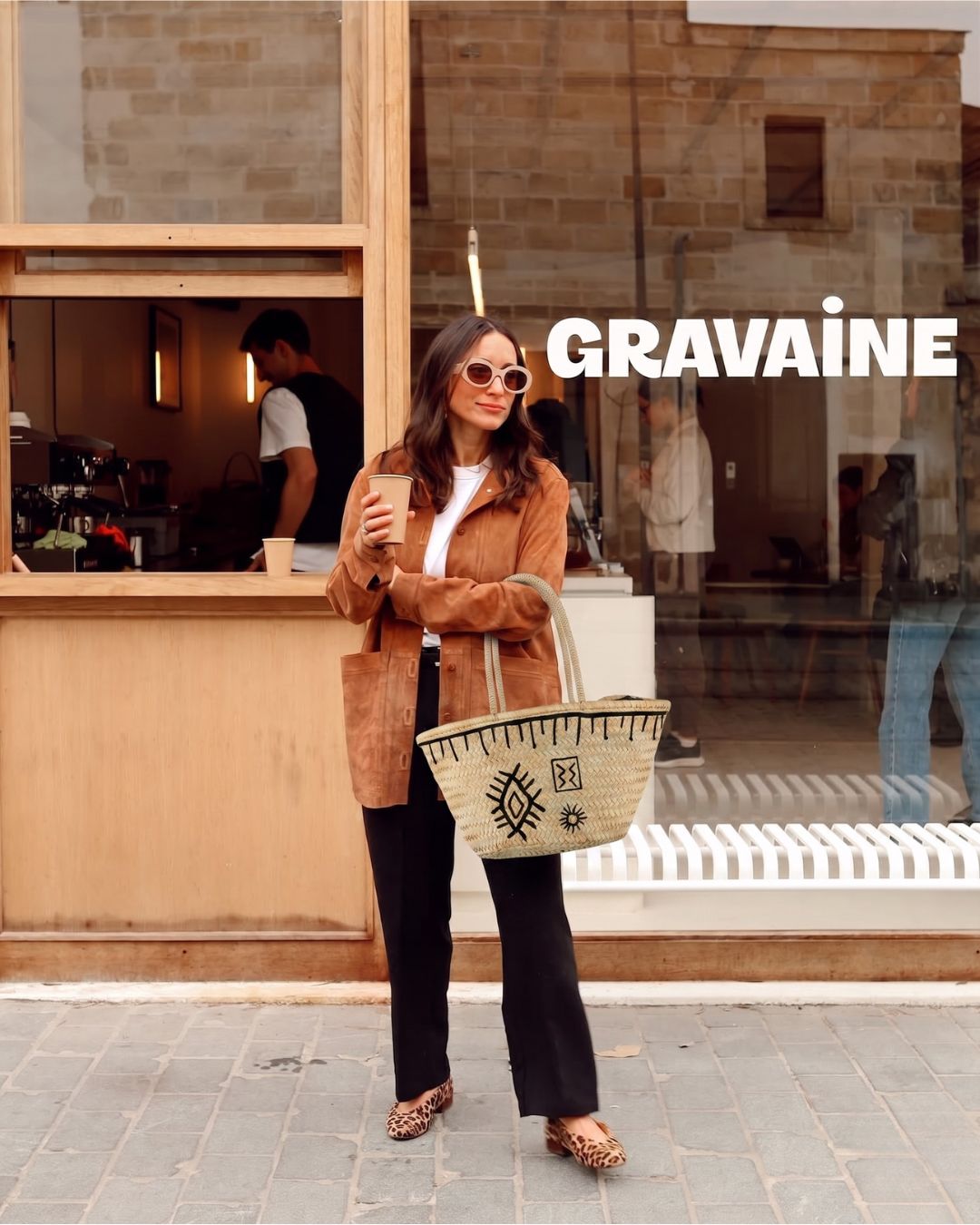 The Atlas Artisanal Raffia Tote | Handwoven with Black Geometric Motifs