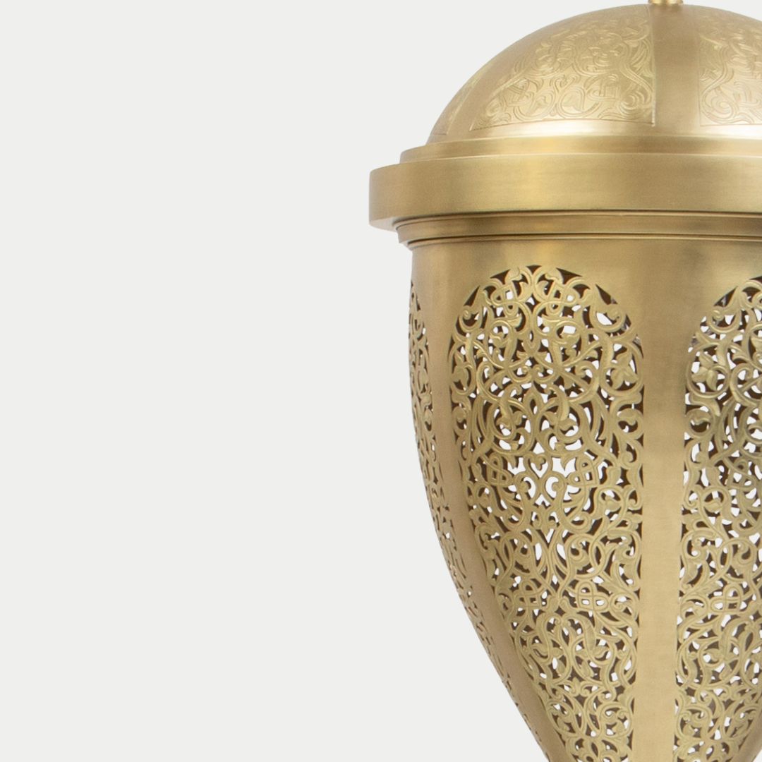 Israe : Hand-Etched Moroccan Brass Pendant