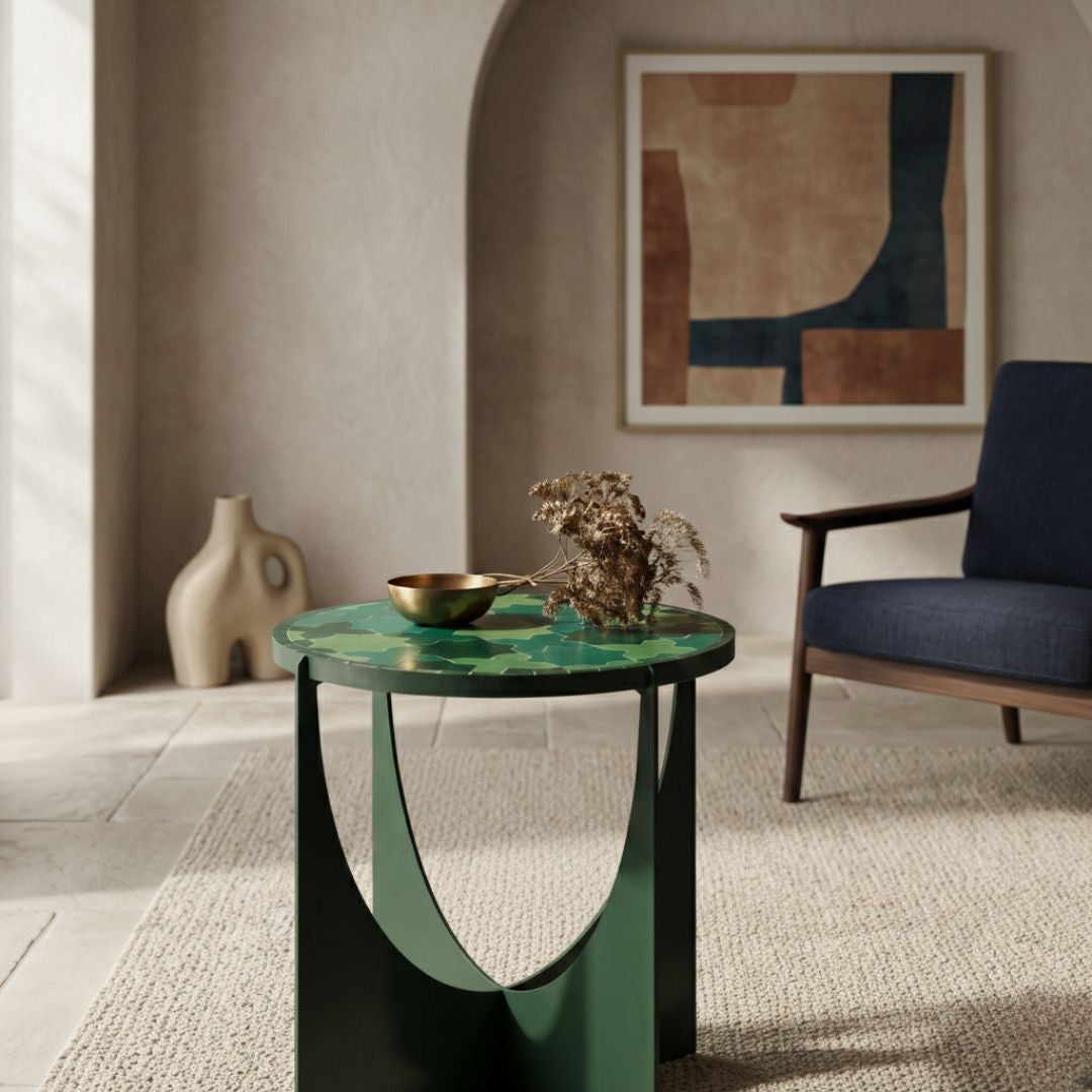 Menara - Handmade Zellige Mosaic Tile Table – Moroccan side table