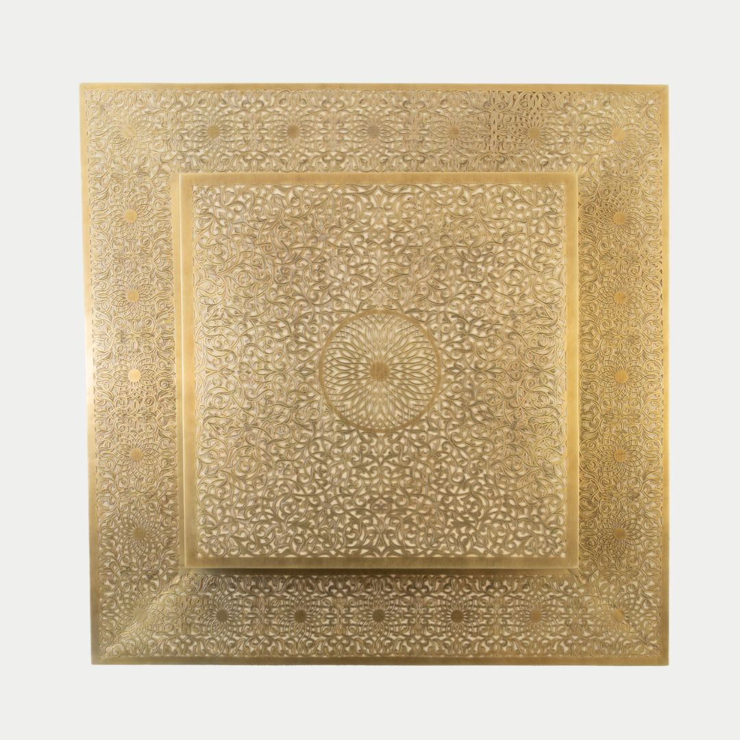 Hand-Etched Moroccan Brass Wall Art