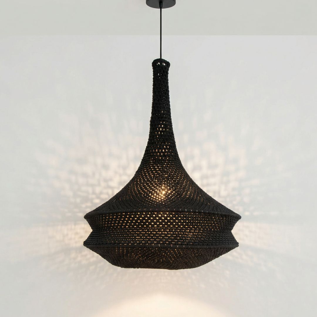 Hand-Woven Berber Crochet Pendant Light
