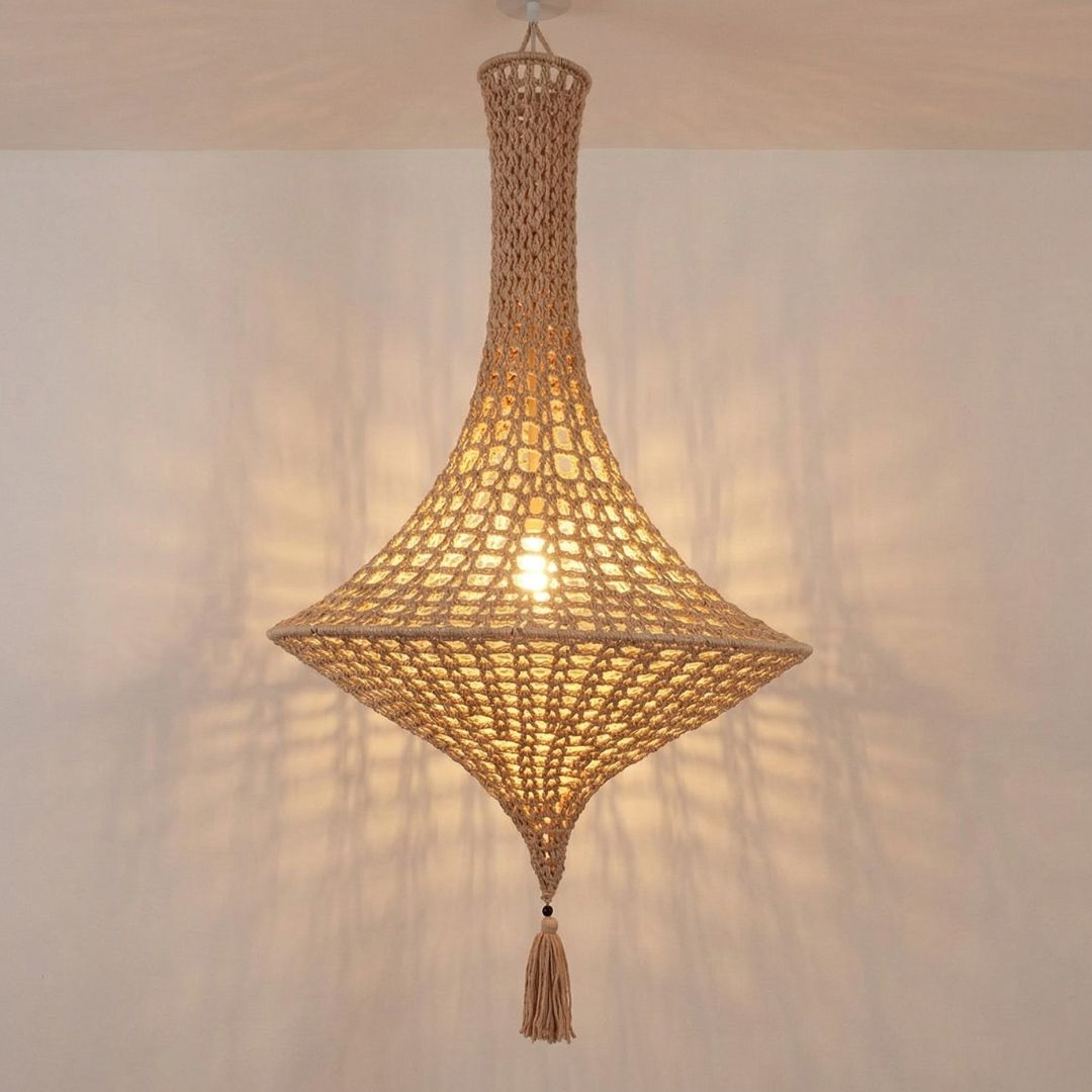 The Serene Bloom | Hand-Crocheted Pendant Light