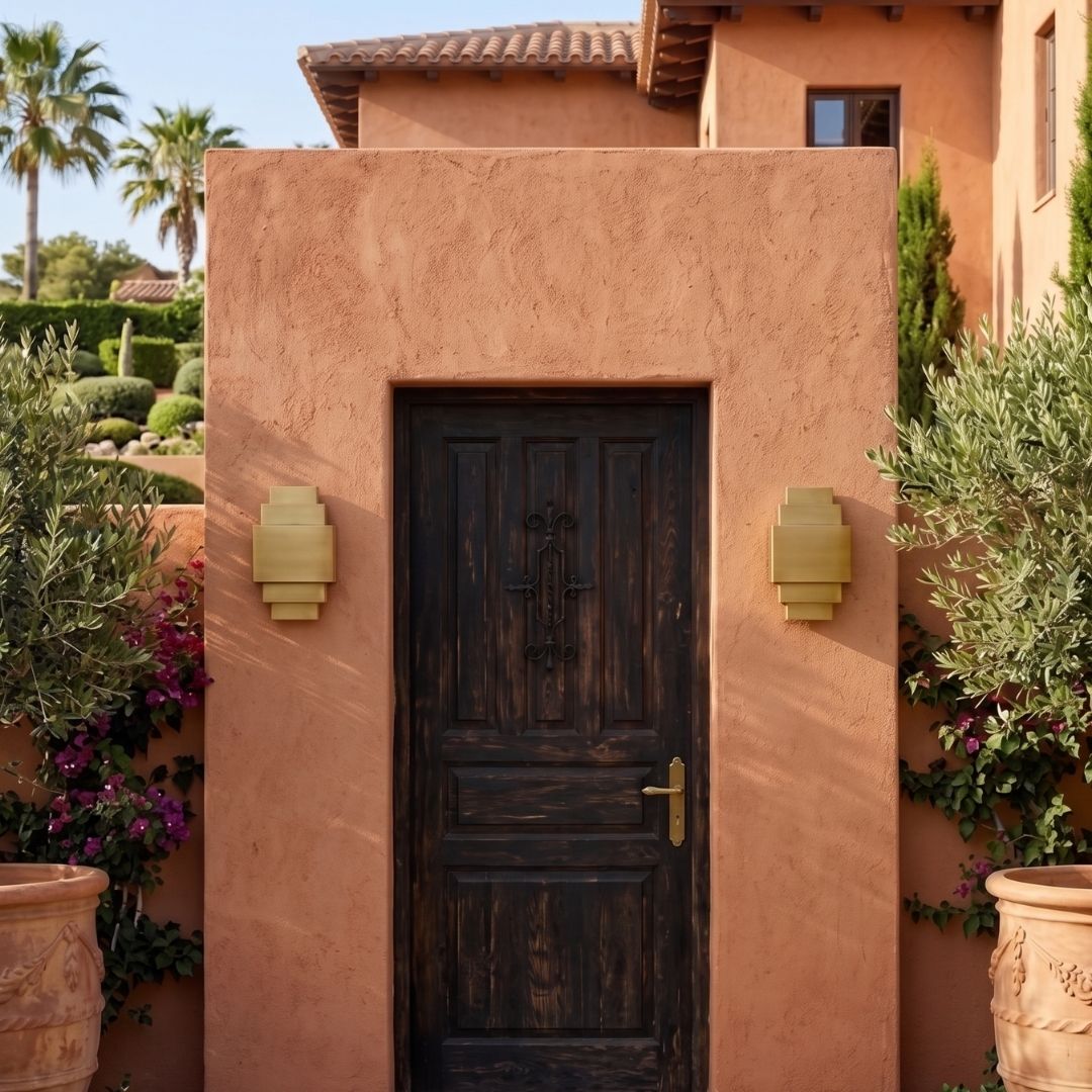 Brushed Brass Tiered Architectural Sconce