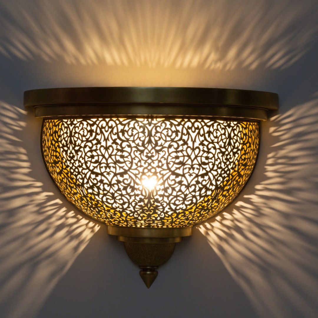 Hand-Etched Brass Sconce
