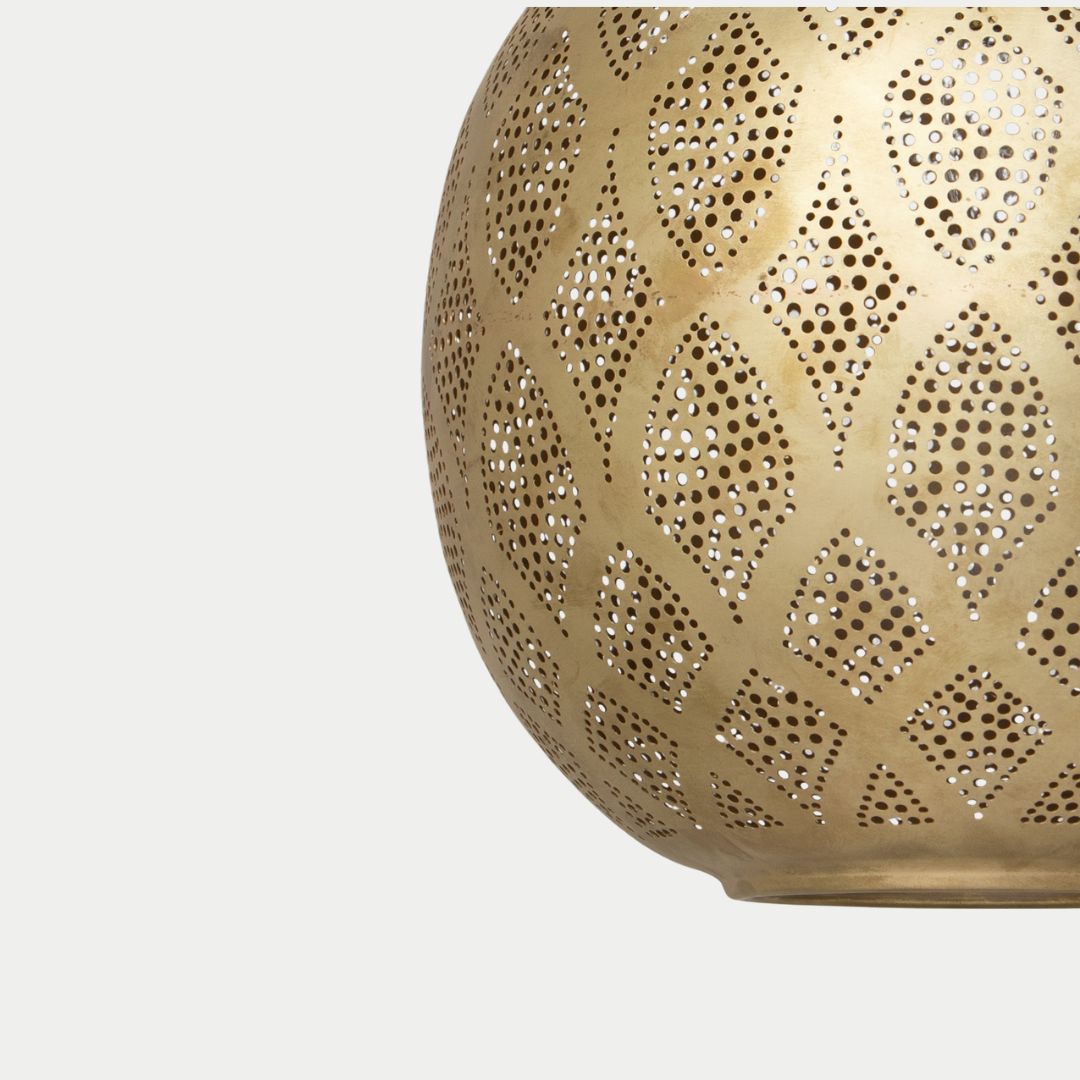 ellaf : Handcrafted Perforated Brass Globe Pendant Light