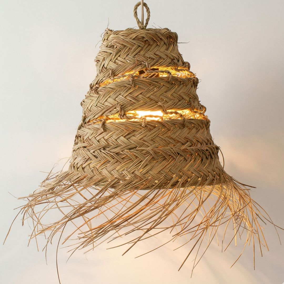 The Bazaar Raffia Cone Pendant
