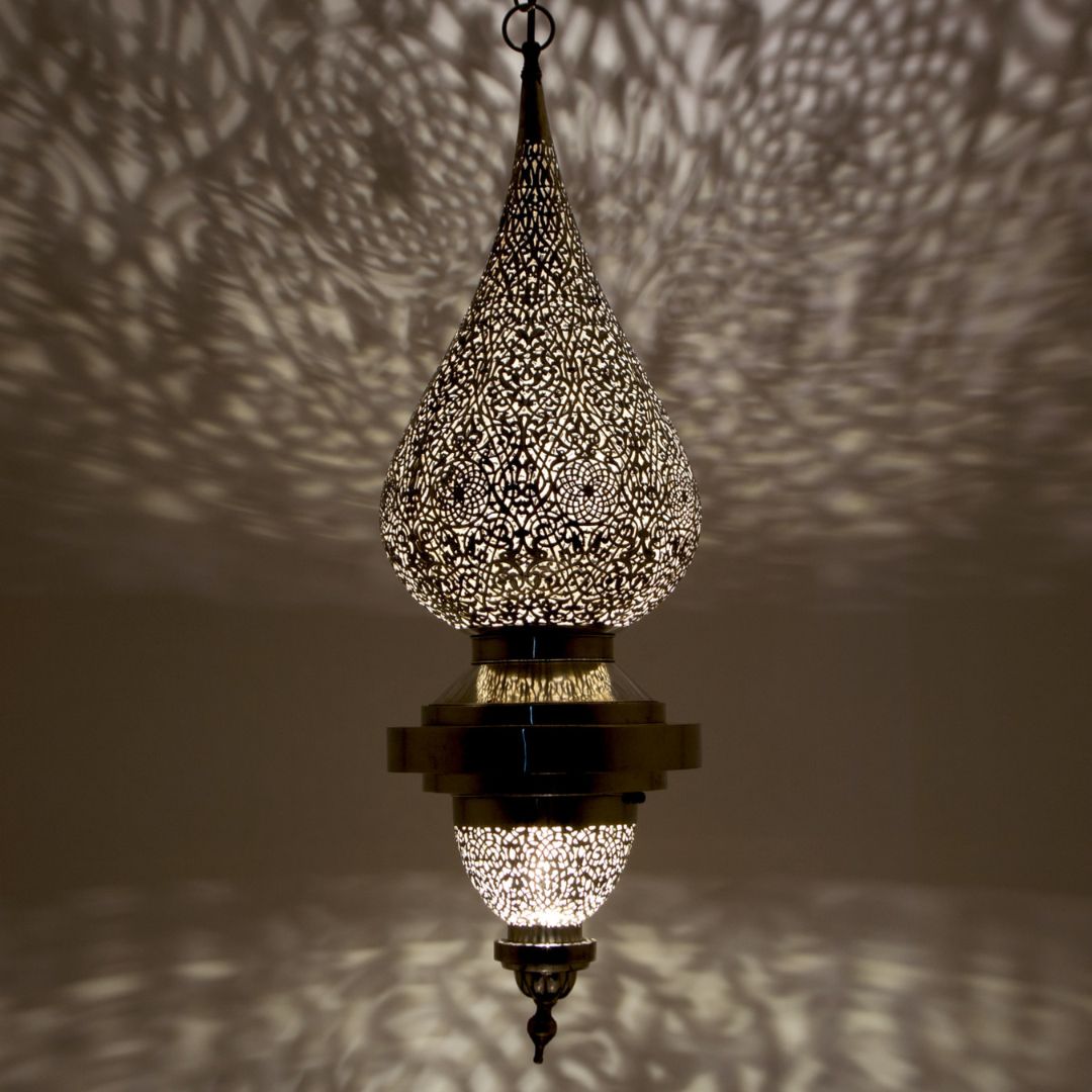 Nezha : Handcrafted Moroccan Teardrop Brass Pendant Light