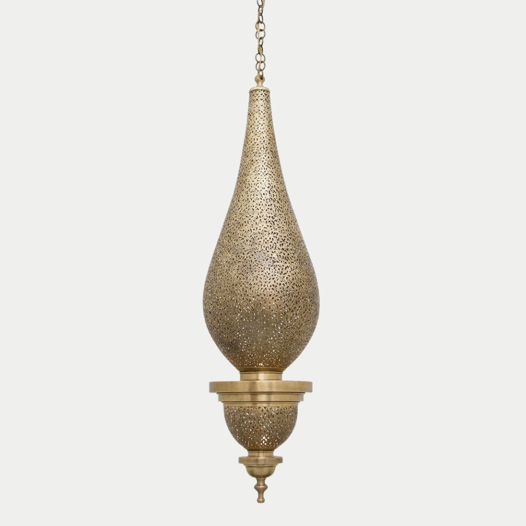 Mays : Hand-Perforated Moroccan Teardrop Pendant