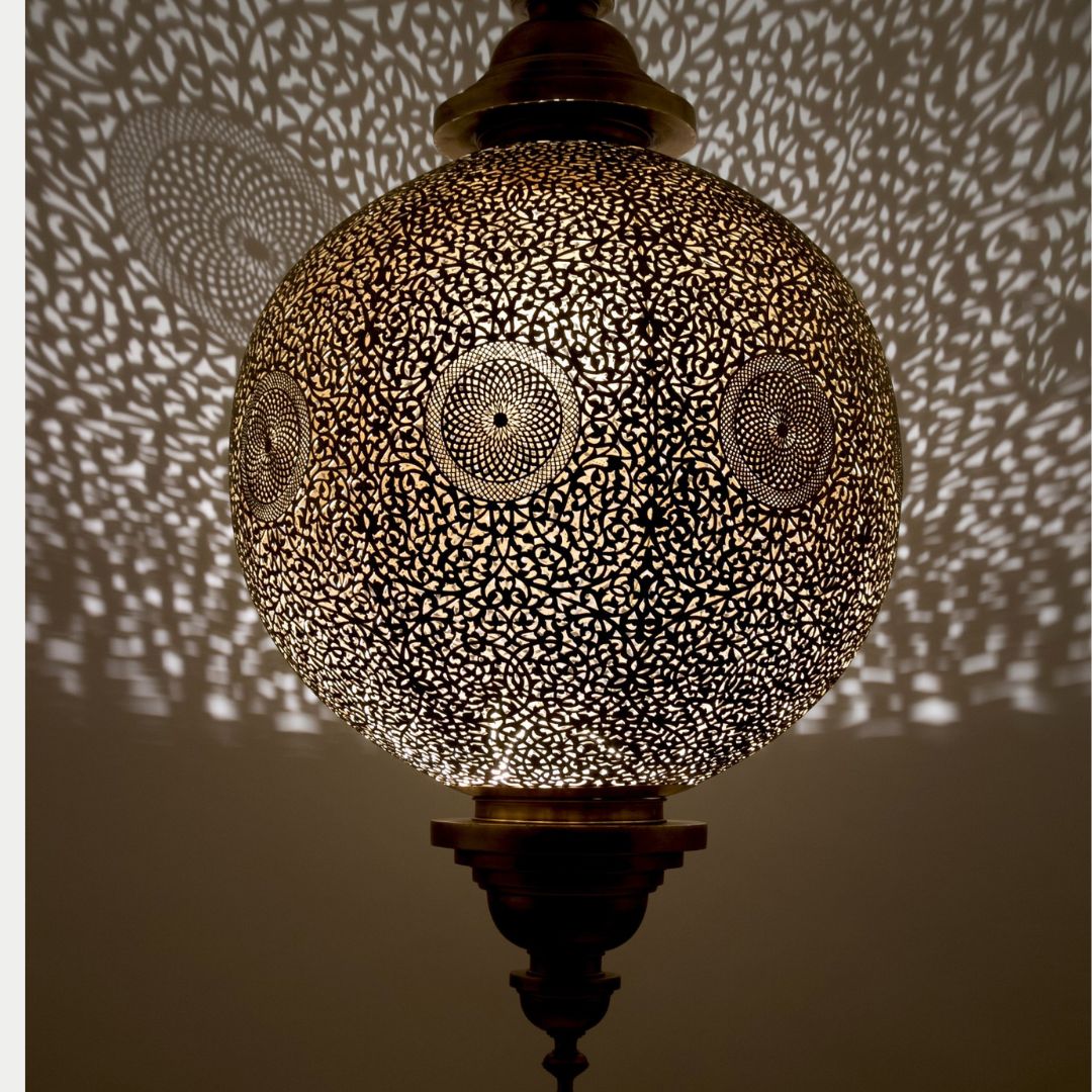 Stella : Handcrafted Brass Moroccan Globe Pendant