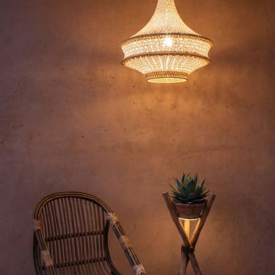 Hand-Woven Berber Crochet Pendant Light