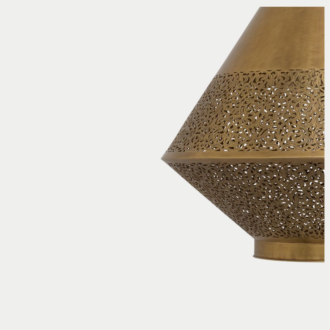 Taiba : Handcrafted Moroccan Pierced Brass Pendant Light
