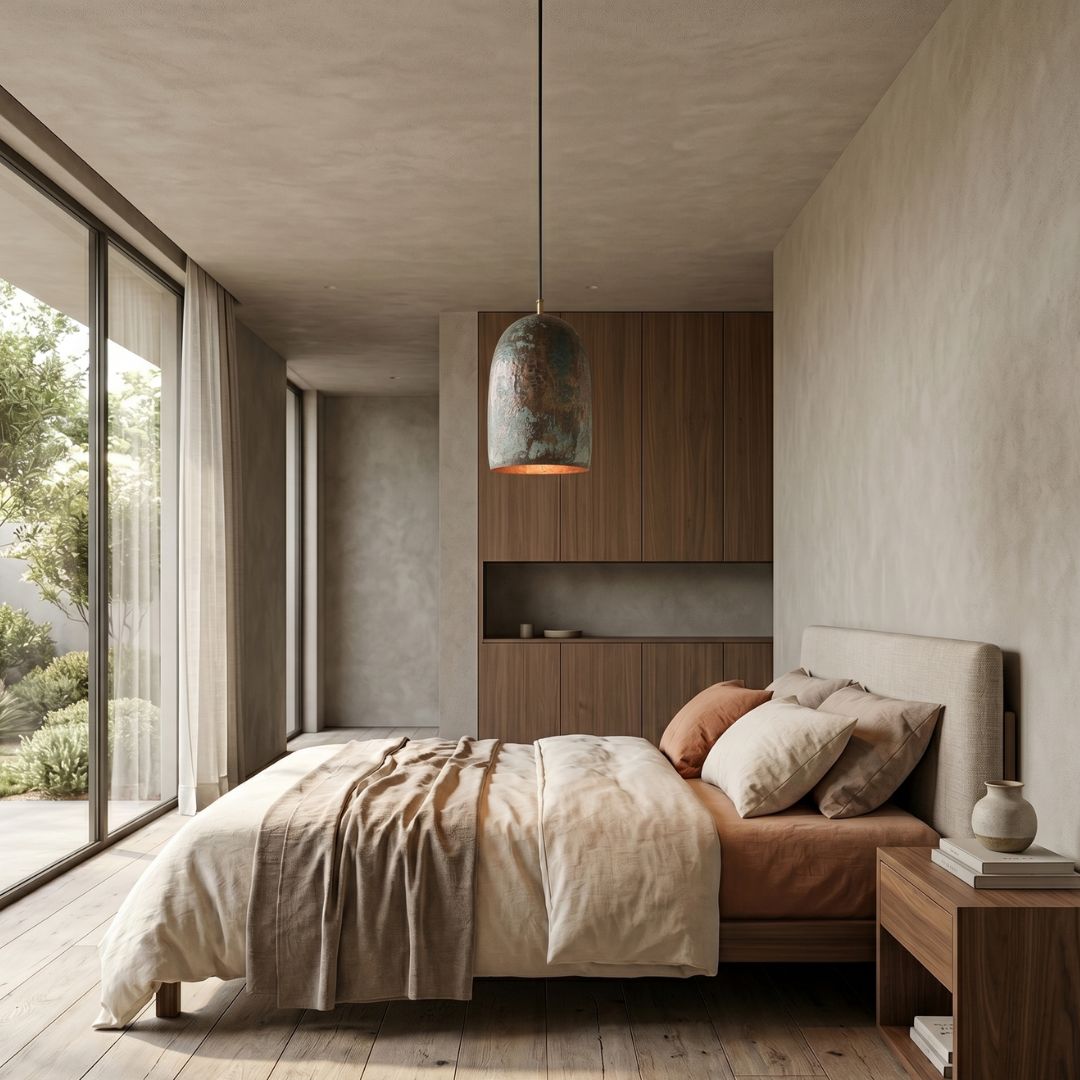 Hand-Hammered Copper Bell Pendant Light