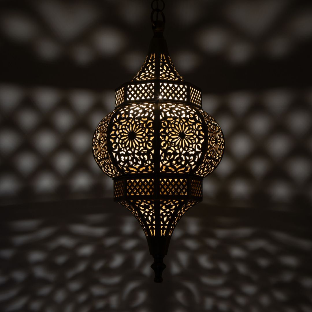 tellale : Handcrafted Geometric Brass Moroccan Lantern