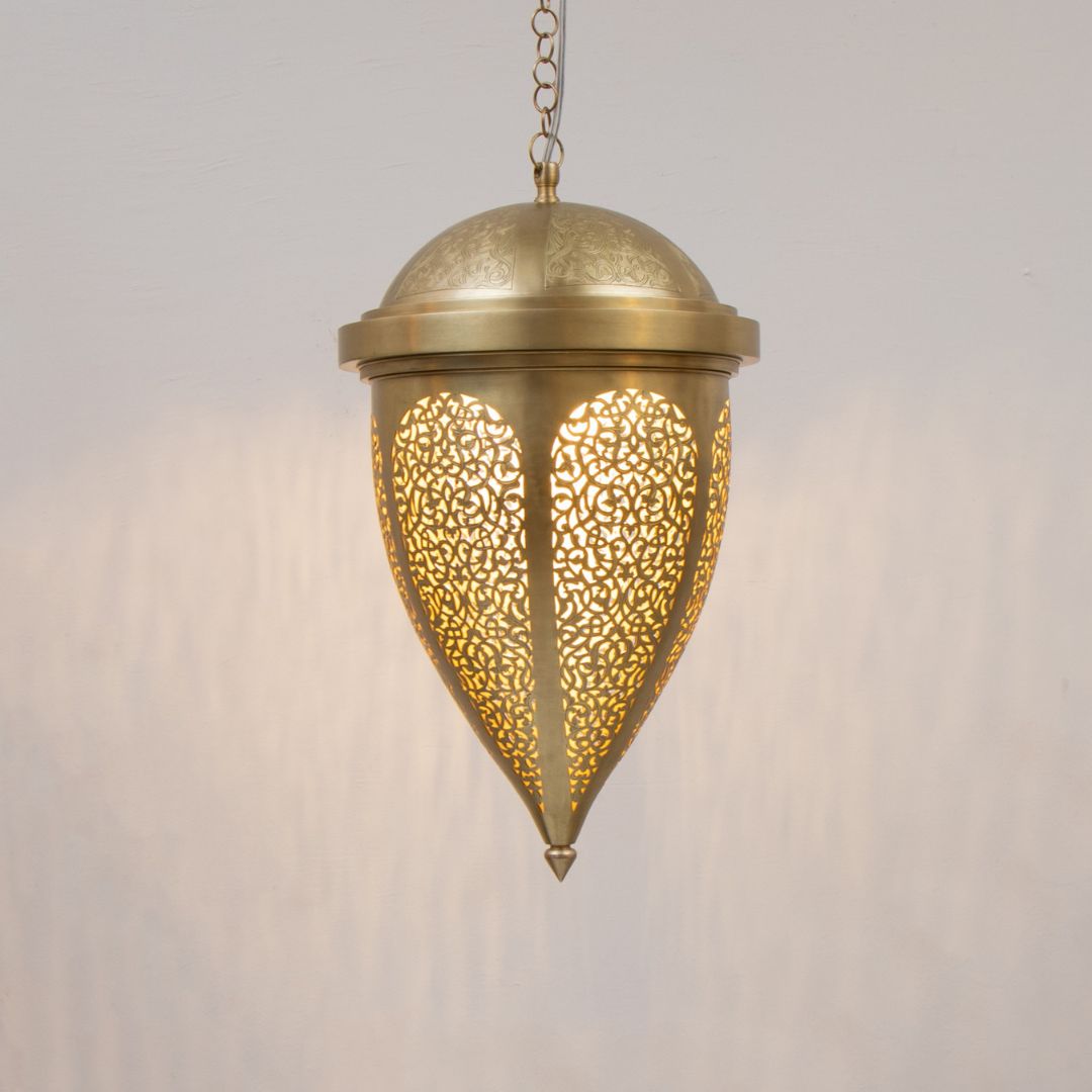 Israe : Hand-Etched Moroccan Brass Pendant