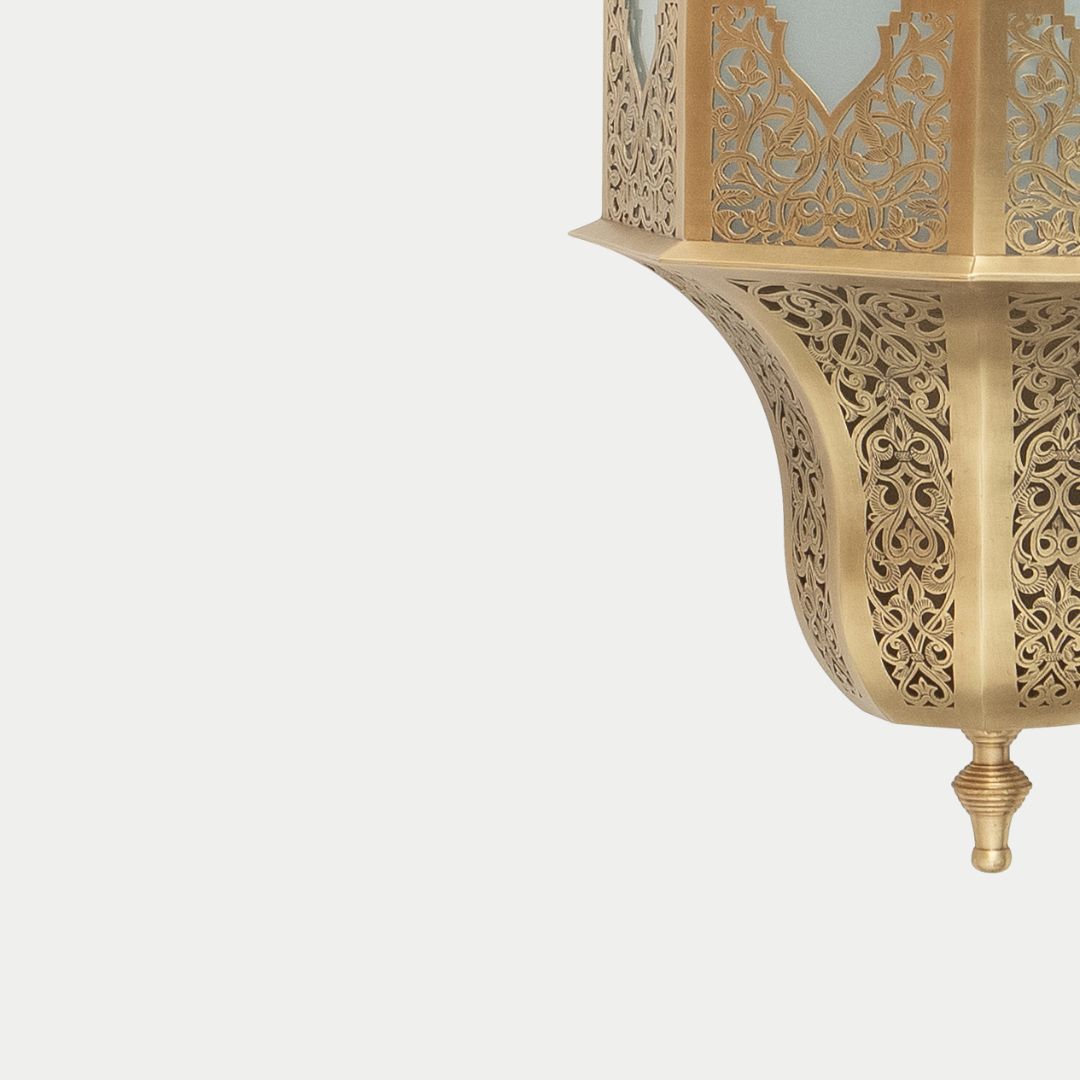 Hand-Etched Moroccan Brass Wall Sconce