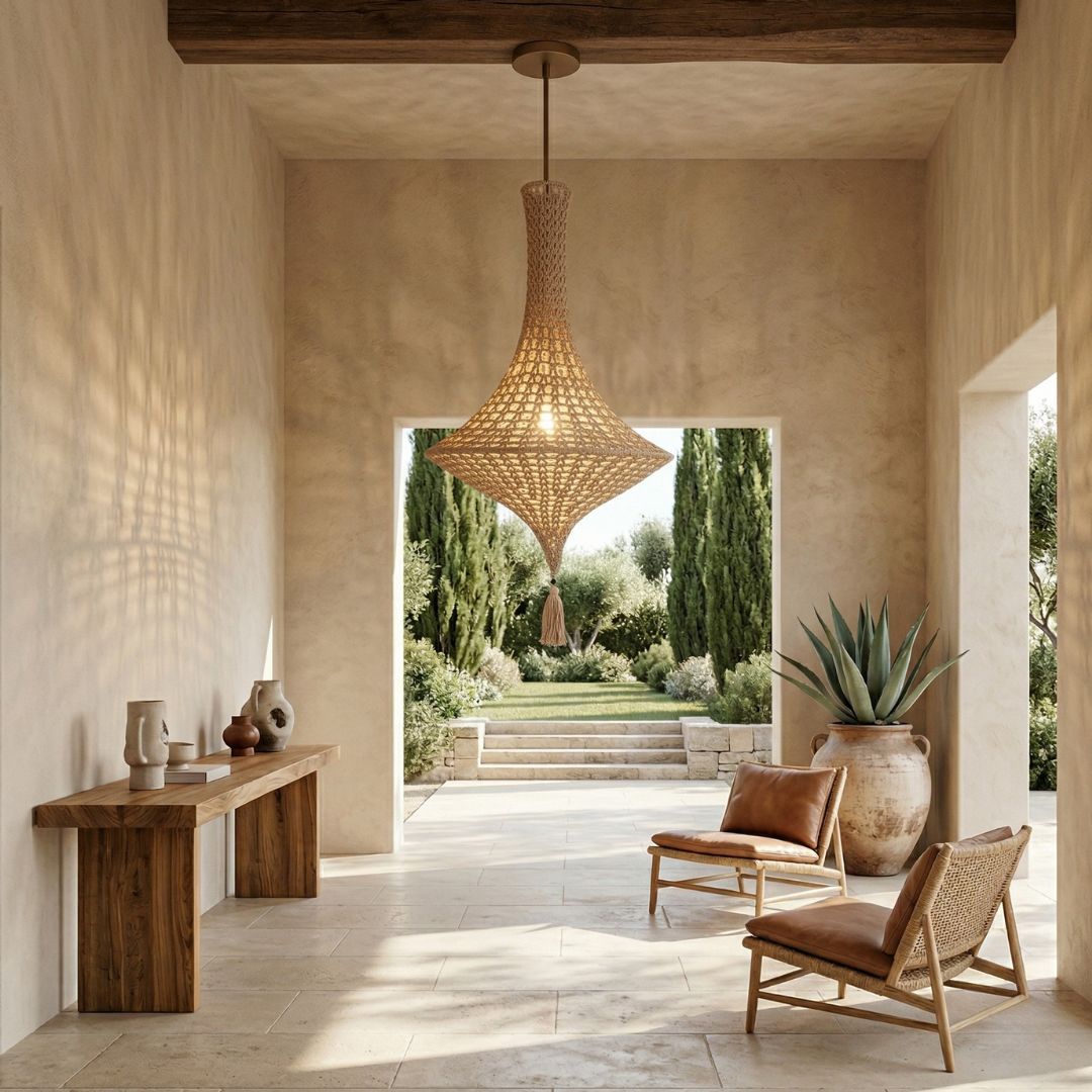 The Serene Bloom | Hand-Crocheted Pendant Light