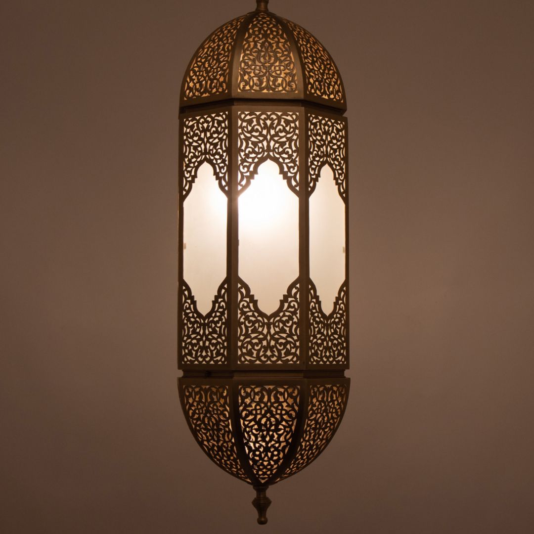 Sonia : Hand-Etched Brass Moroccan Capsule Pendant