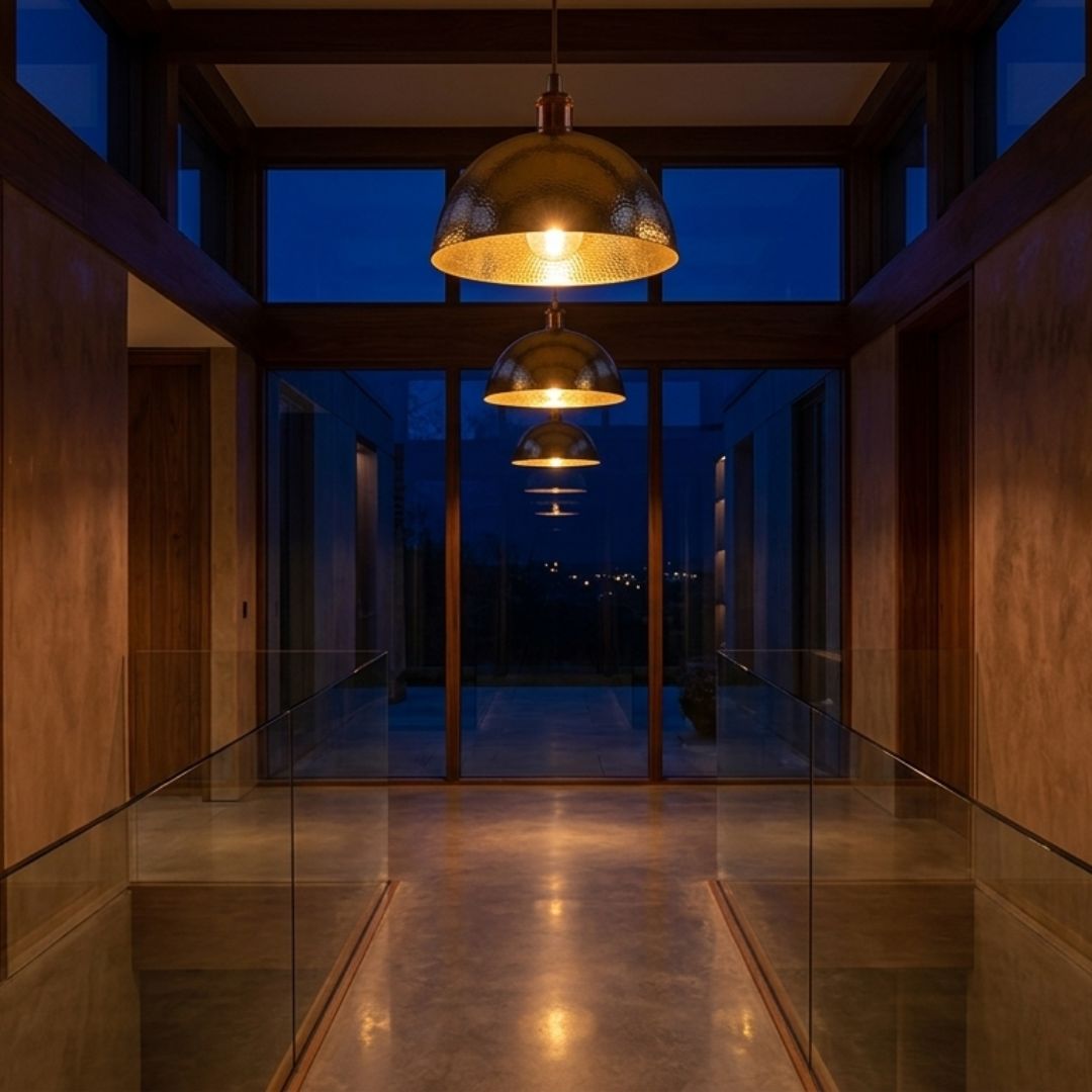 Hand-Hammered Brass Dome Pendant Light