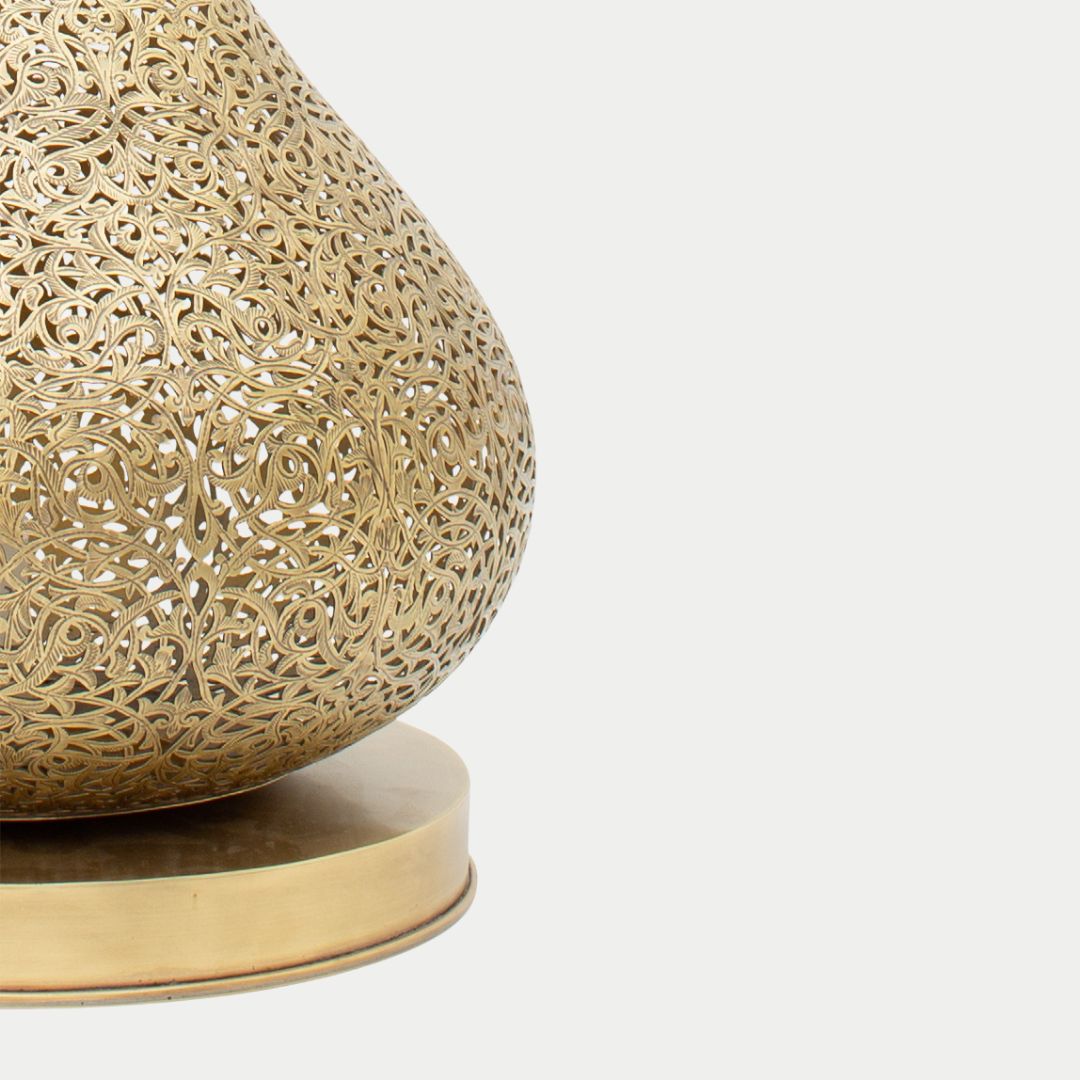 Artisanal Brass Filigree Table Lamp