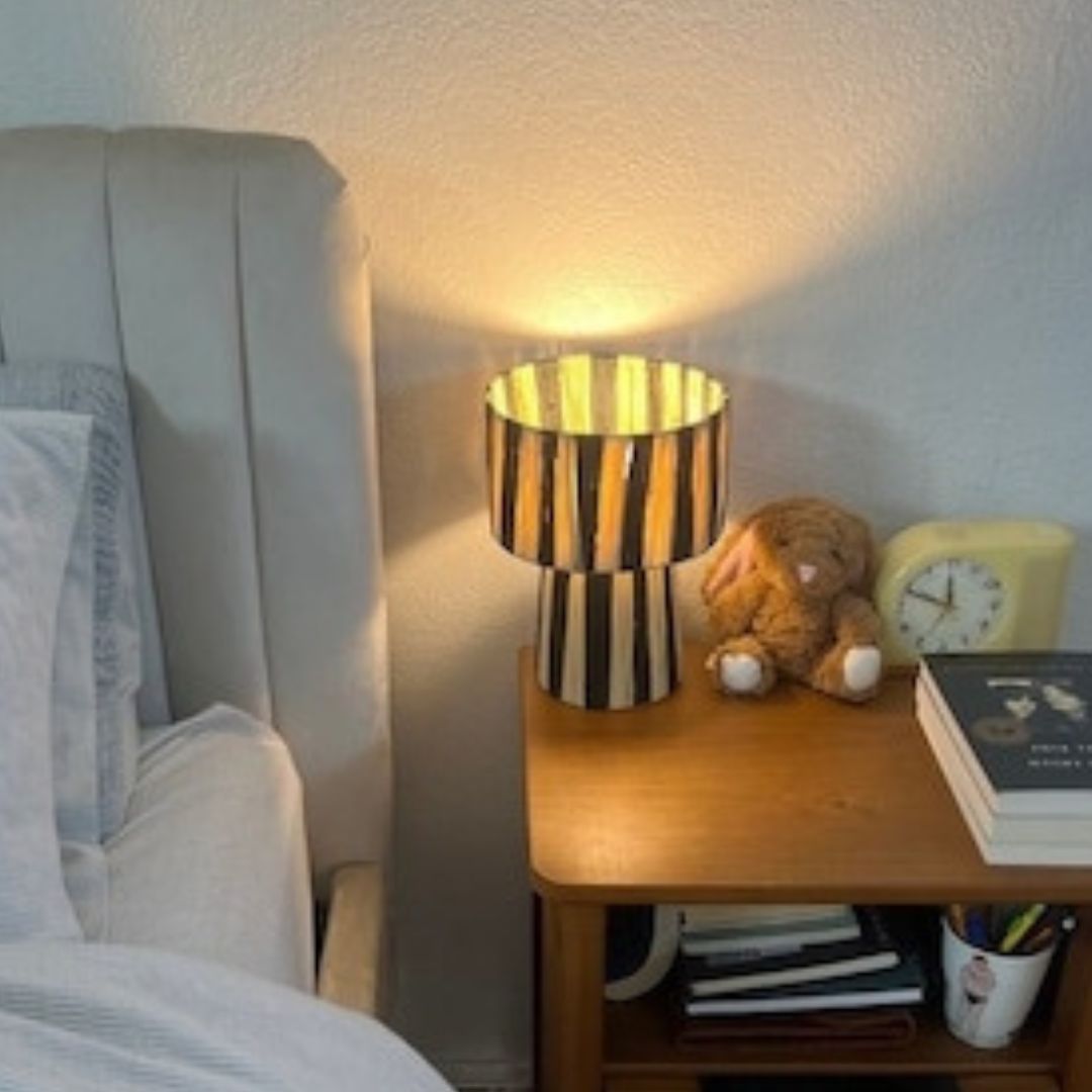 Hand-Woven Raffia Pedestal Table Lamp