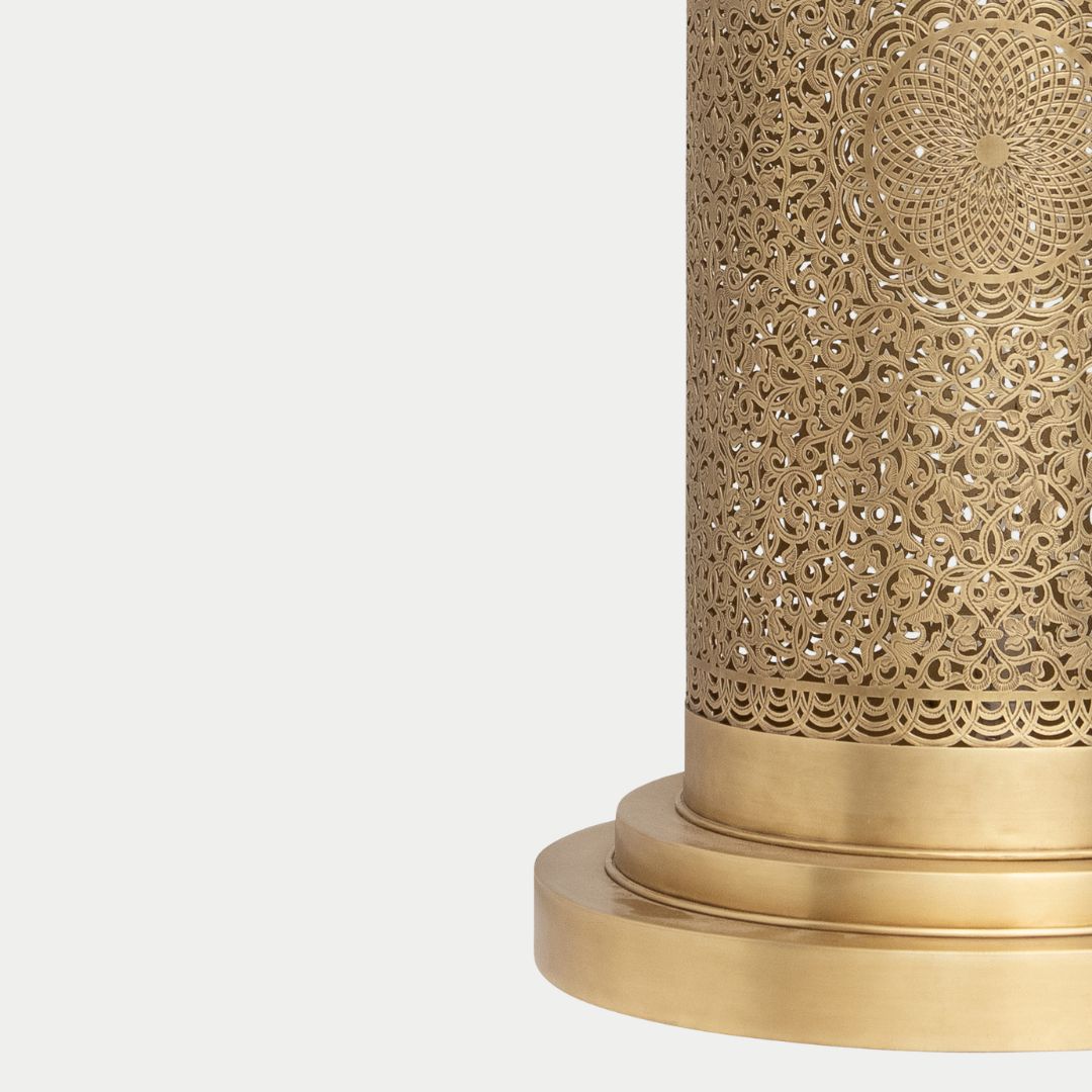 Atlas : Intricately Engraved Brass Floor Lantern