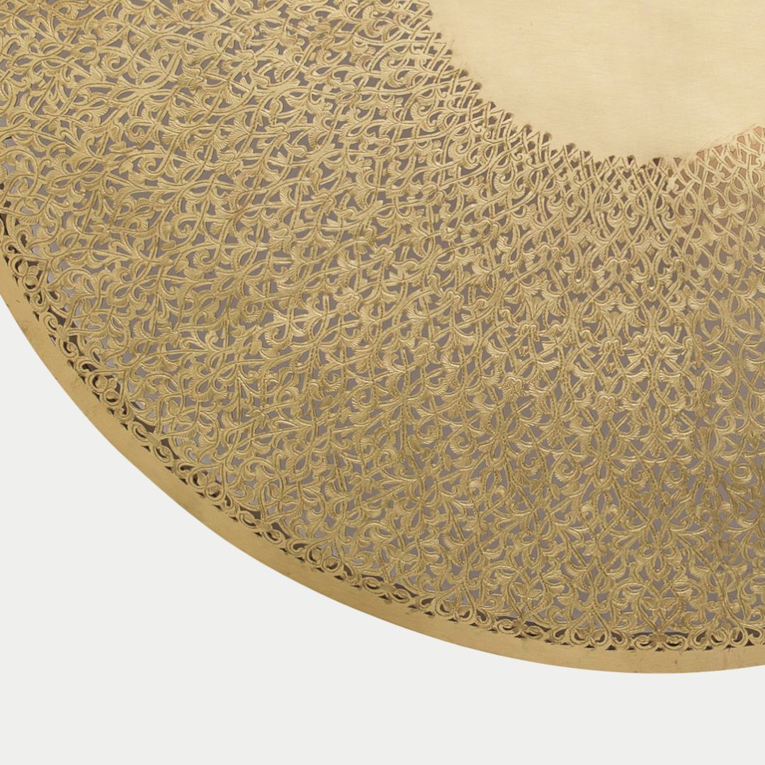 Round Brass Filigree Sconce | Moroccan Wall Art Light