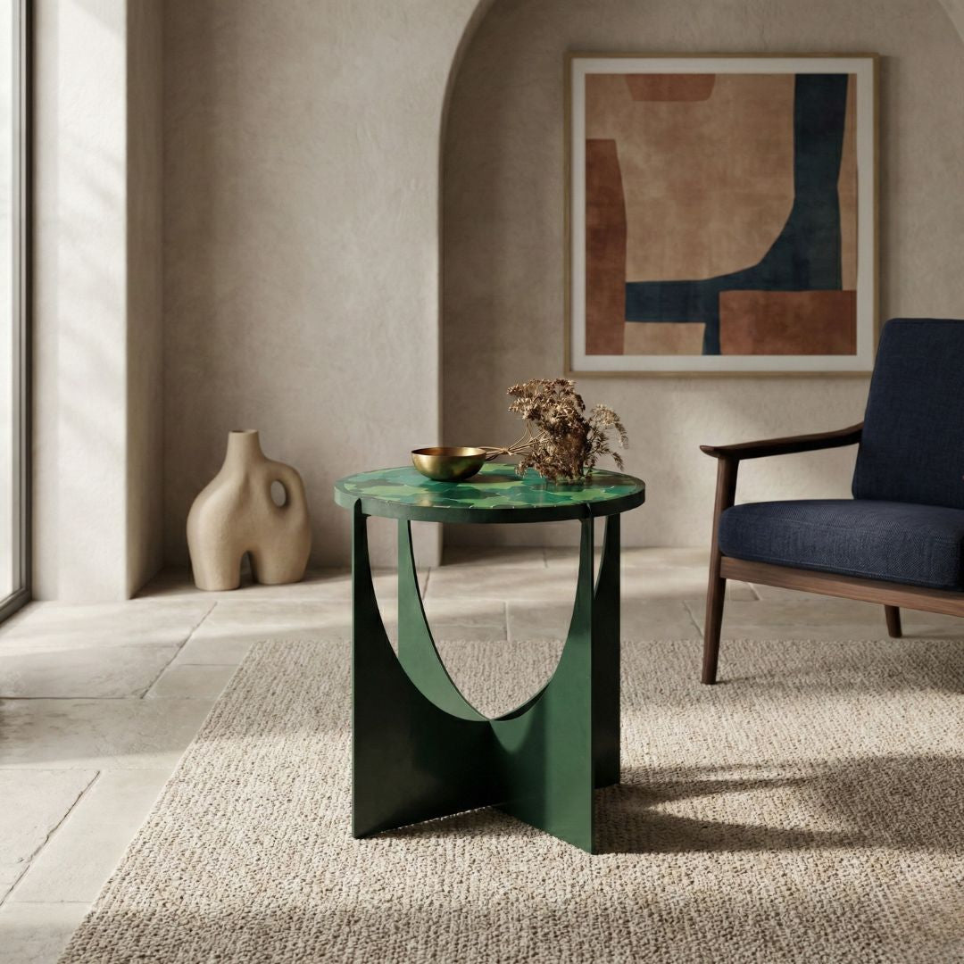 Menara - Handmade Zellige Mosaic Tile Table – Moroccan side table