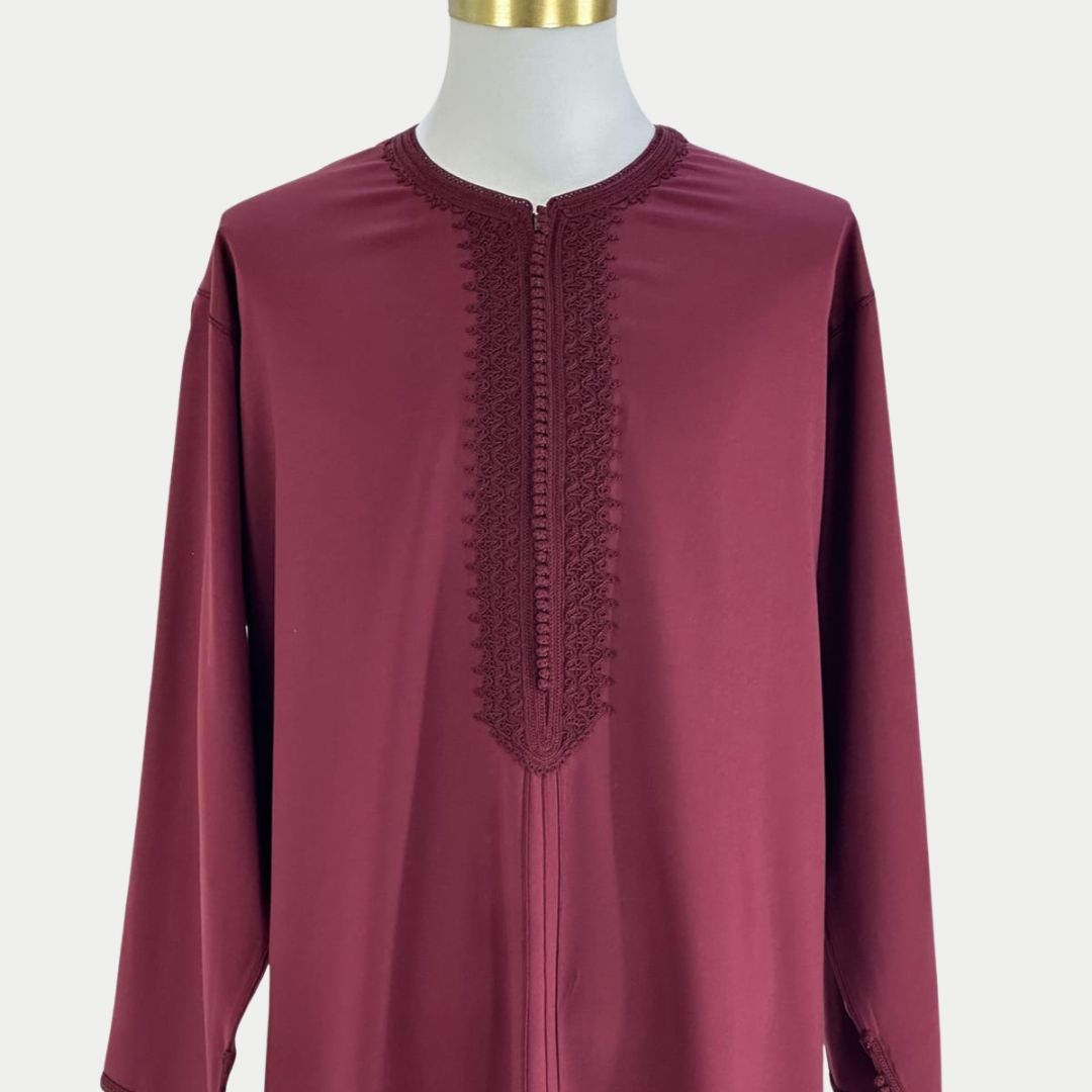 Handmade Burgundy Gandoura