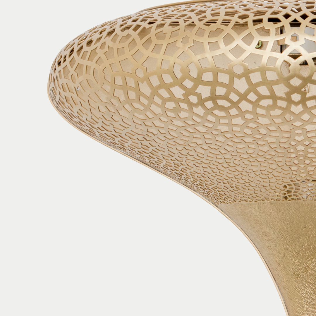 Hand-Etched Moroccan Brass Flush Mount