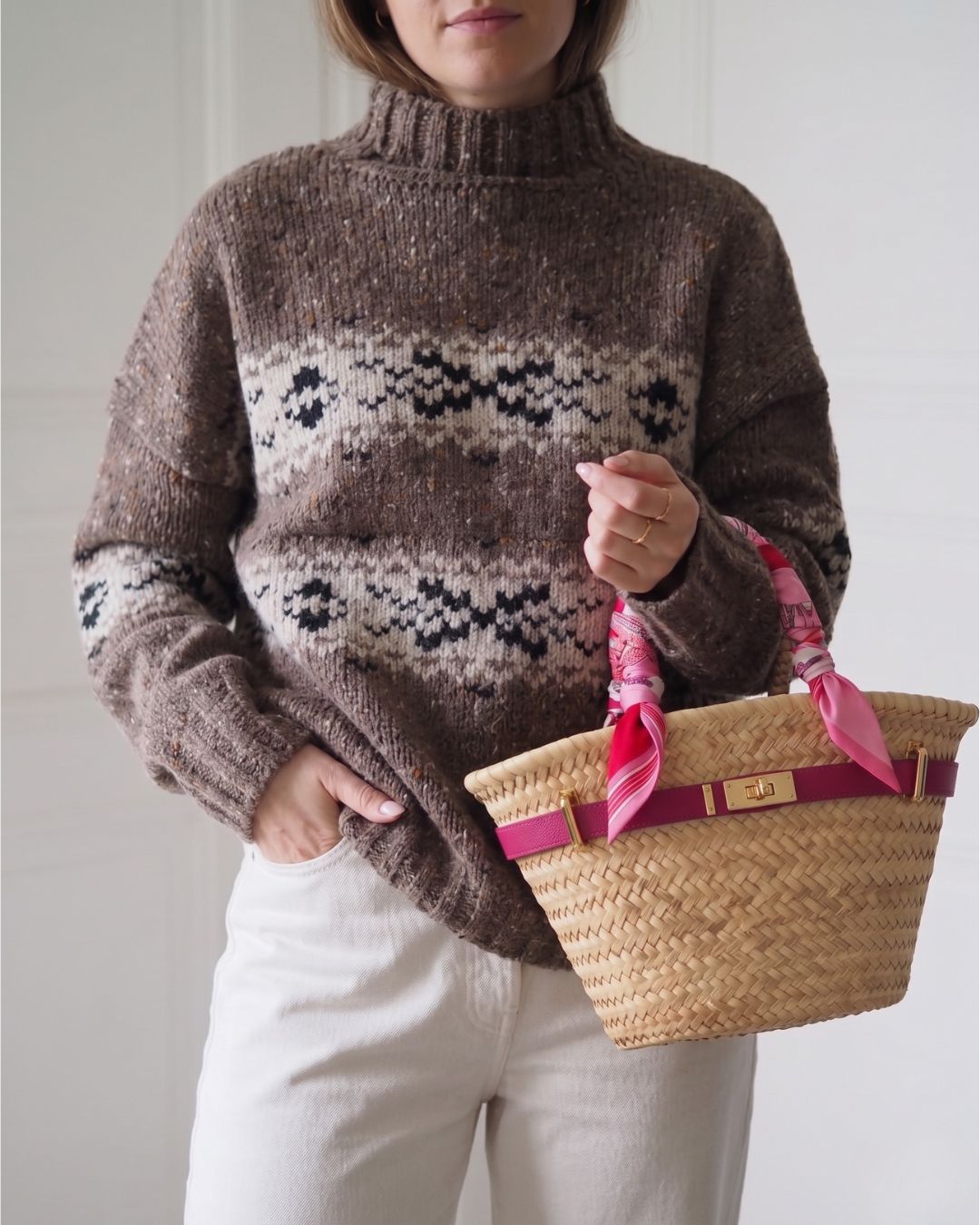The Riviera Raffia Tote | Strap & Silk-Wrapped Handle