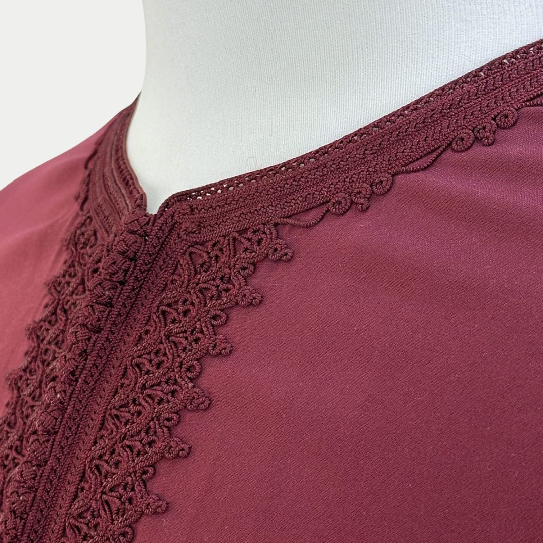 Handmade Burgundy Gandoura