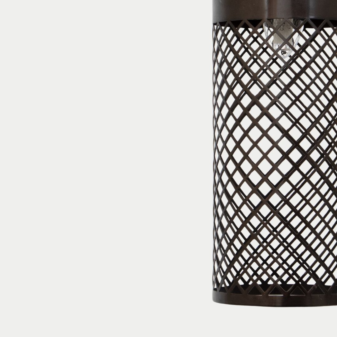 Hand-Forged Cylindrical Mesh Wall Sconce