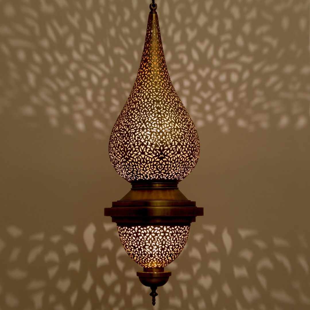 Nezha : Handcrafted Moroccan Teardrop Brass Pendant Light