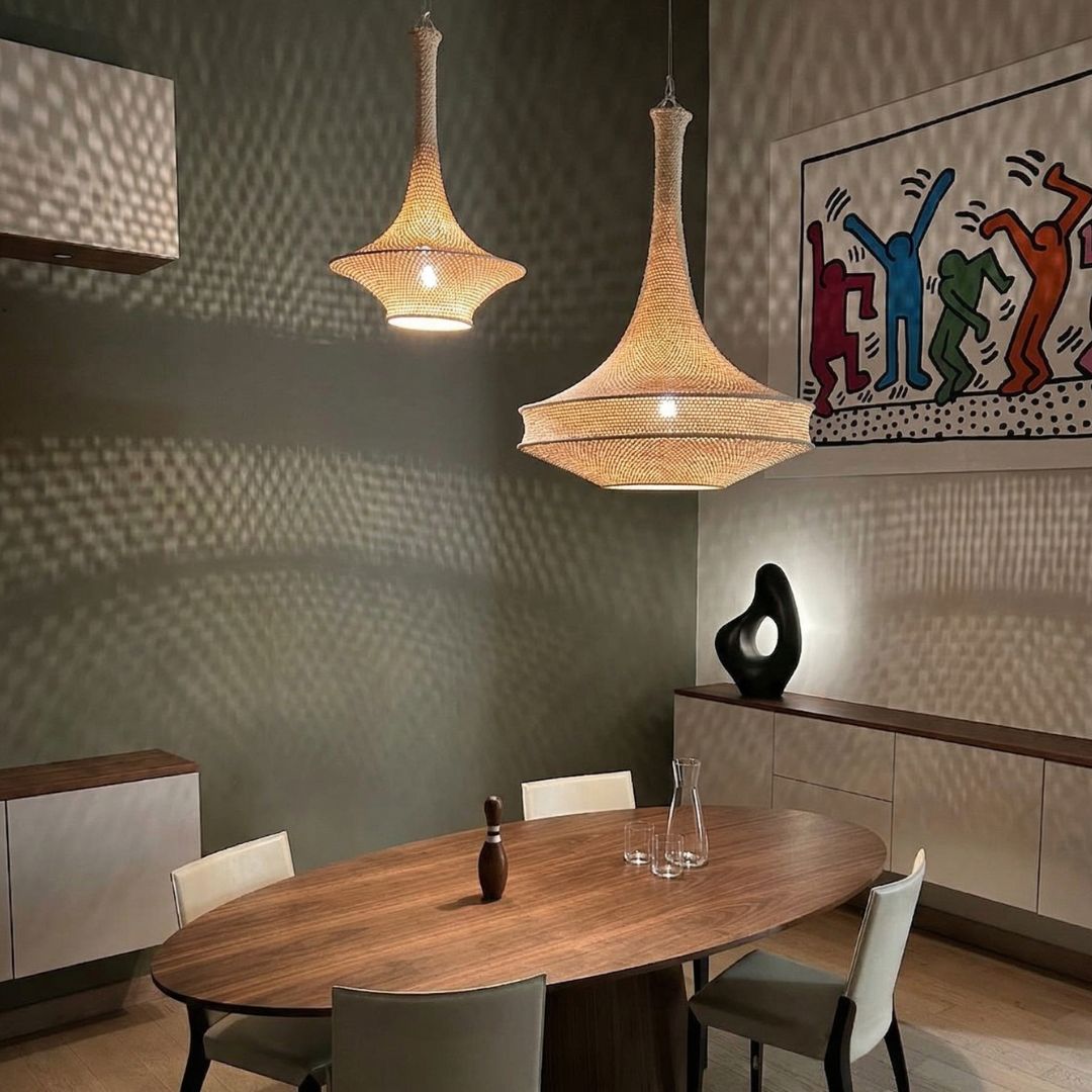 Hand-Woven Berber Crochet Pendant Light