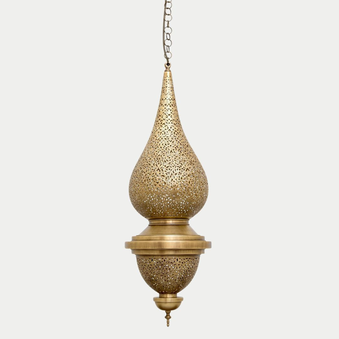 Nezha : Handcrafted Moroccan Teardrop Brass Pendant Light