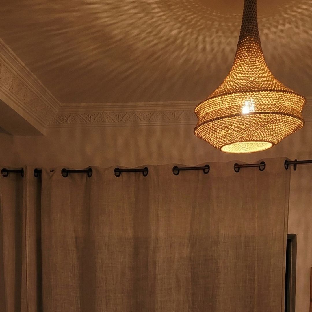 Hand-Woven Berber Crochet Pendant Light