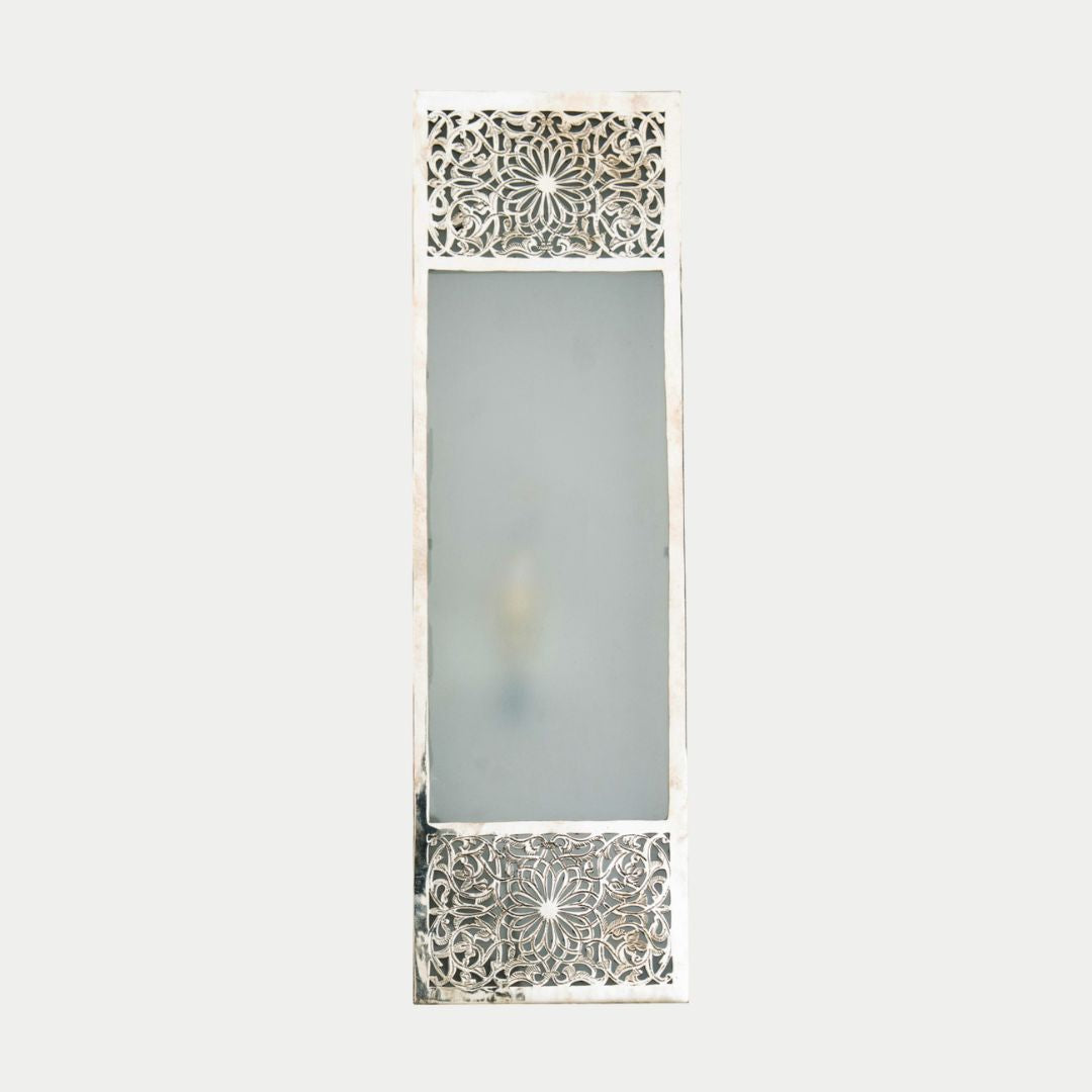 Hand-Carved Mandela Mango Wood Full-Length Mirror