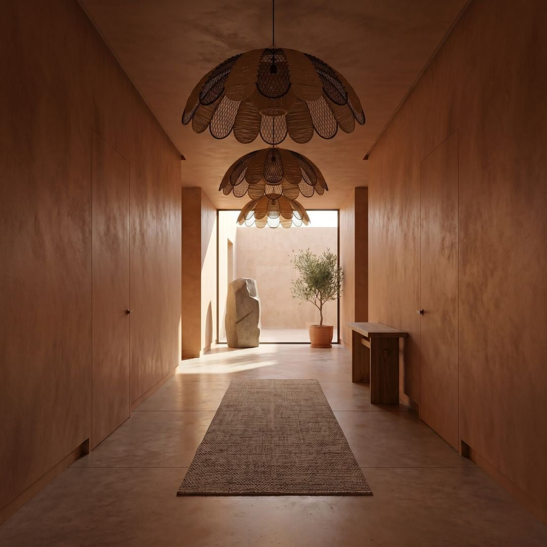Merzouga Scalloped Raffia Pendant Light
