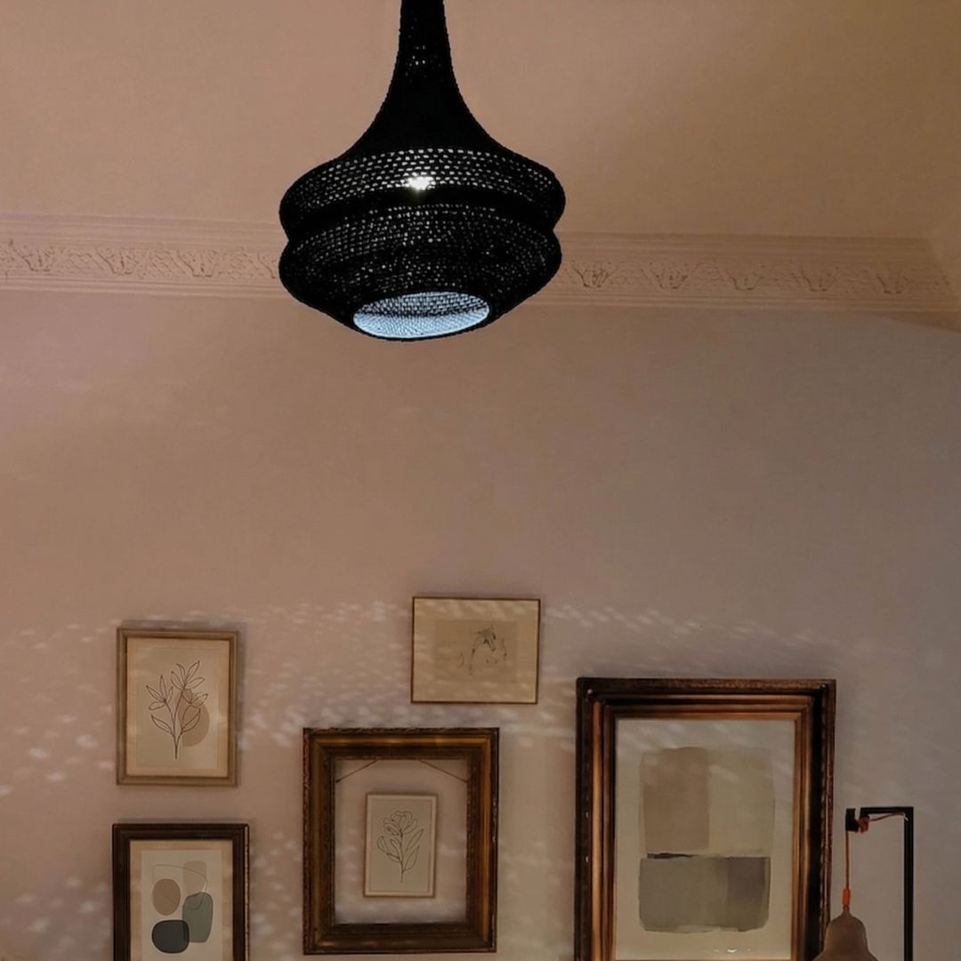 Hand-Woven Berber Crochet Pendant Light