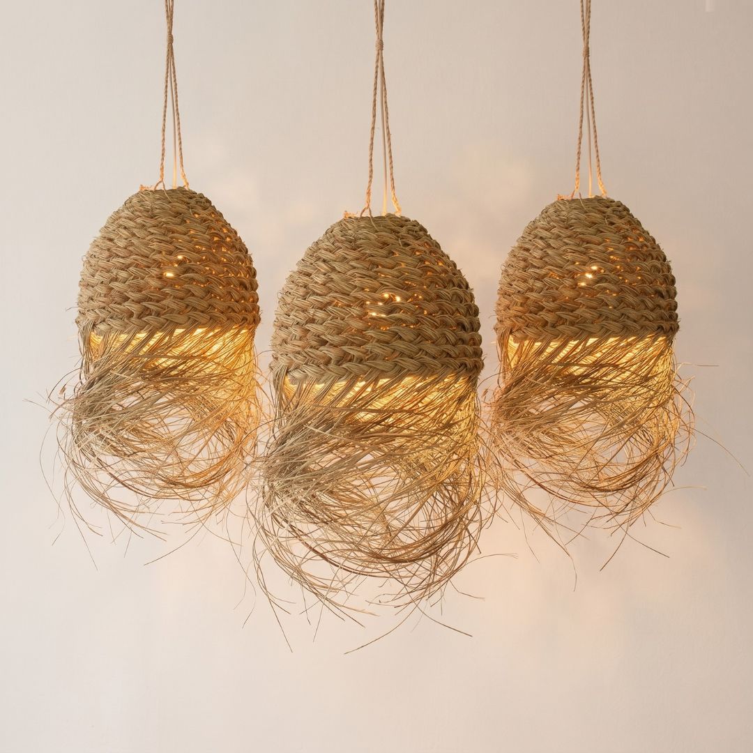 Artisanal Woven Jute Lantern Pendant
