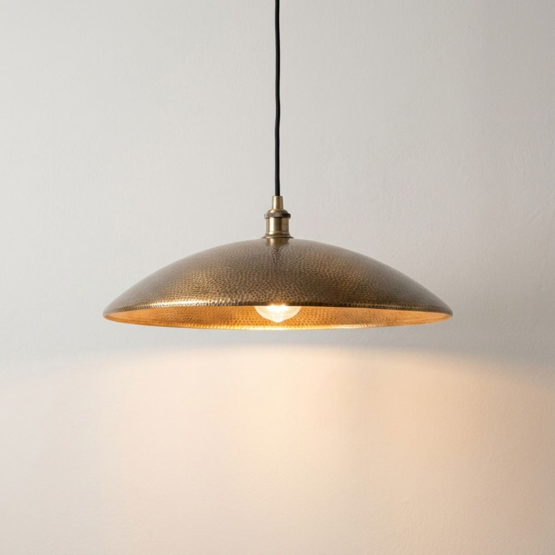 Aurelius Hammered Brass Pendant Light