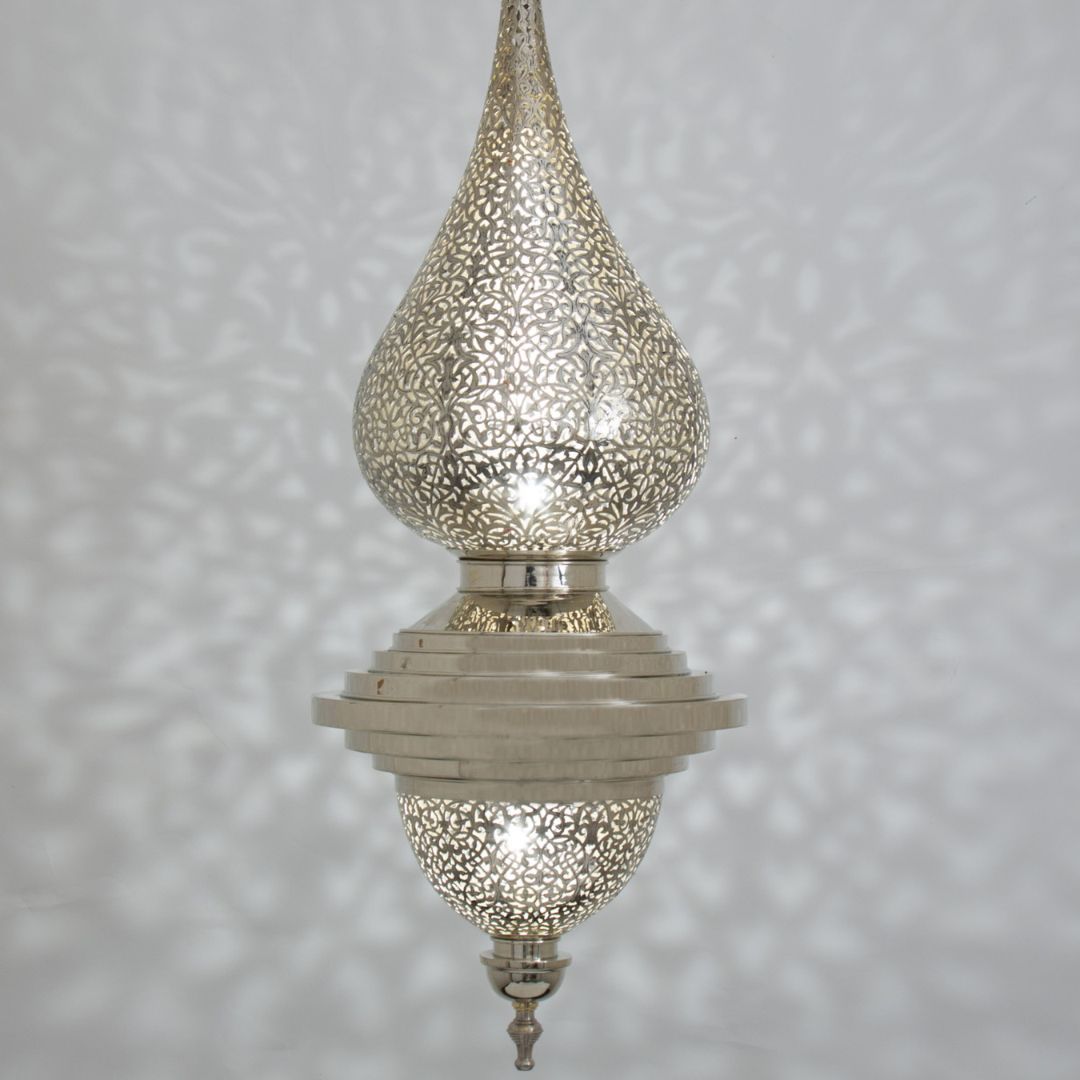 Nezha : Handcrafted Moroccan Teardrop Brass Pendant Light