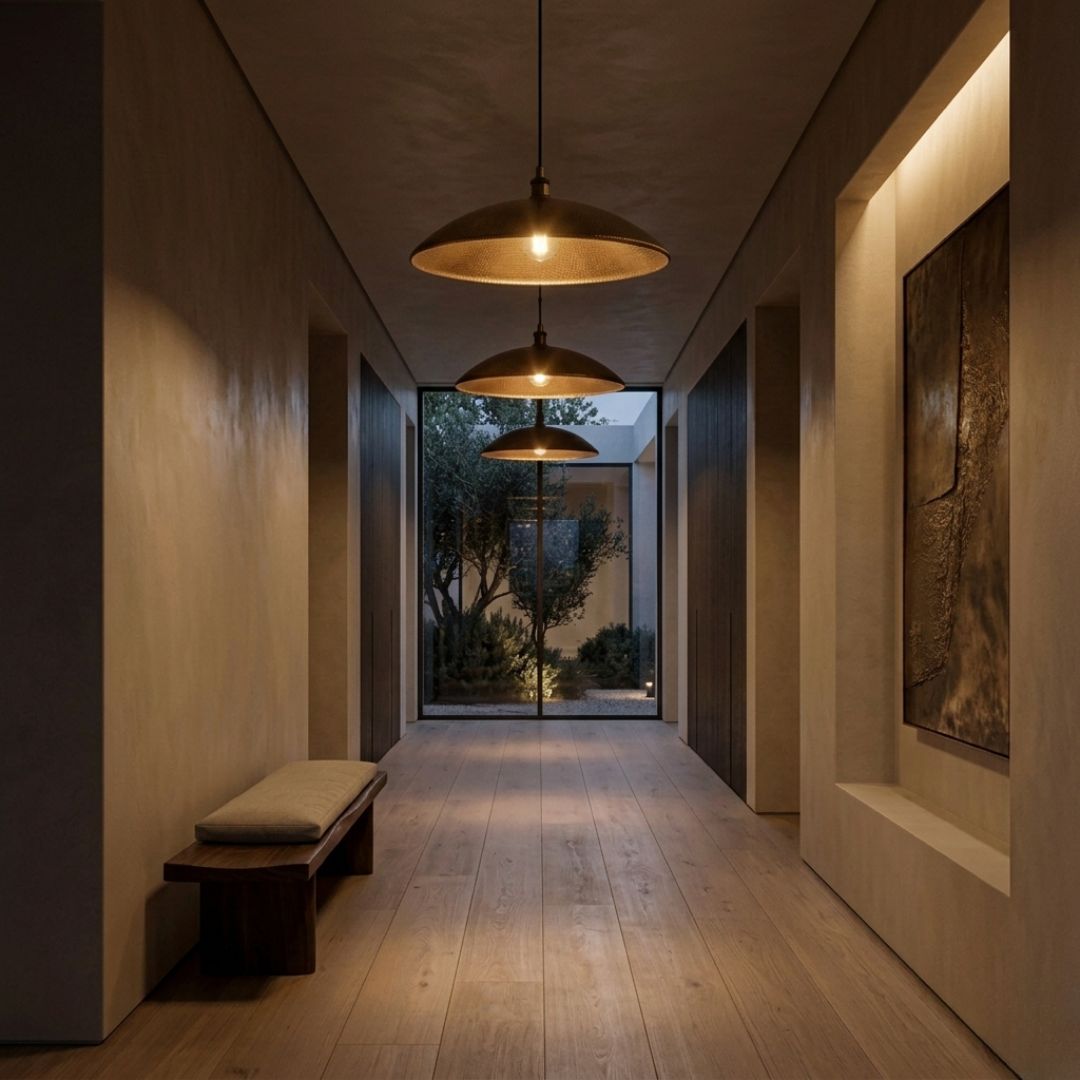 Aurelius Hammered Brass Pendant Light