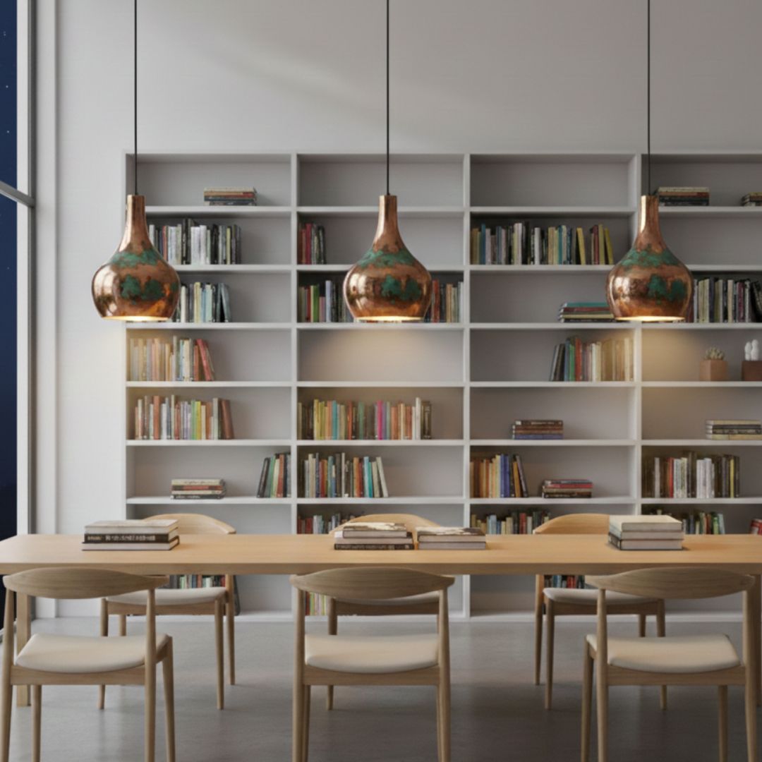 Amayur : Teardrop Patina Copper Pendant Light