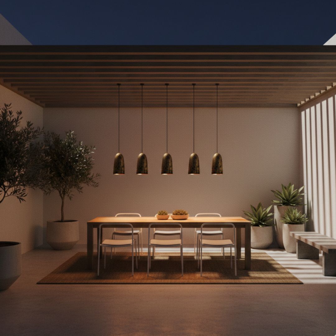 Amessan : Oxidized Copper Pendant Light