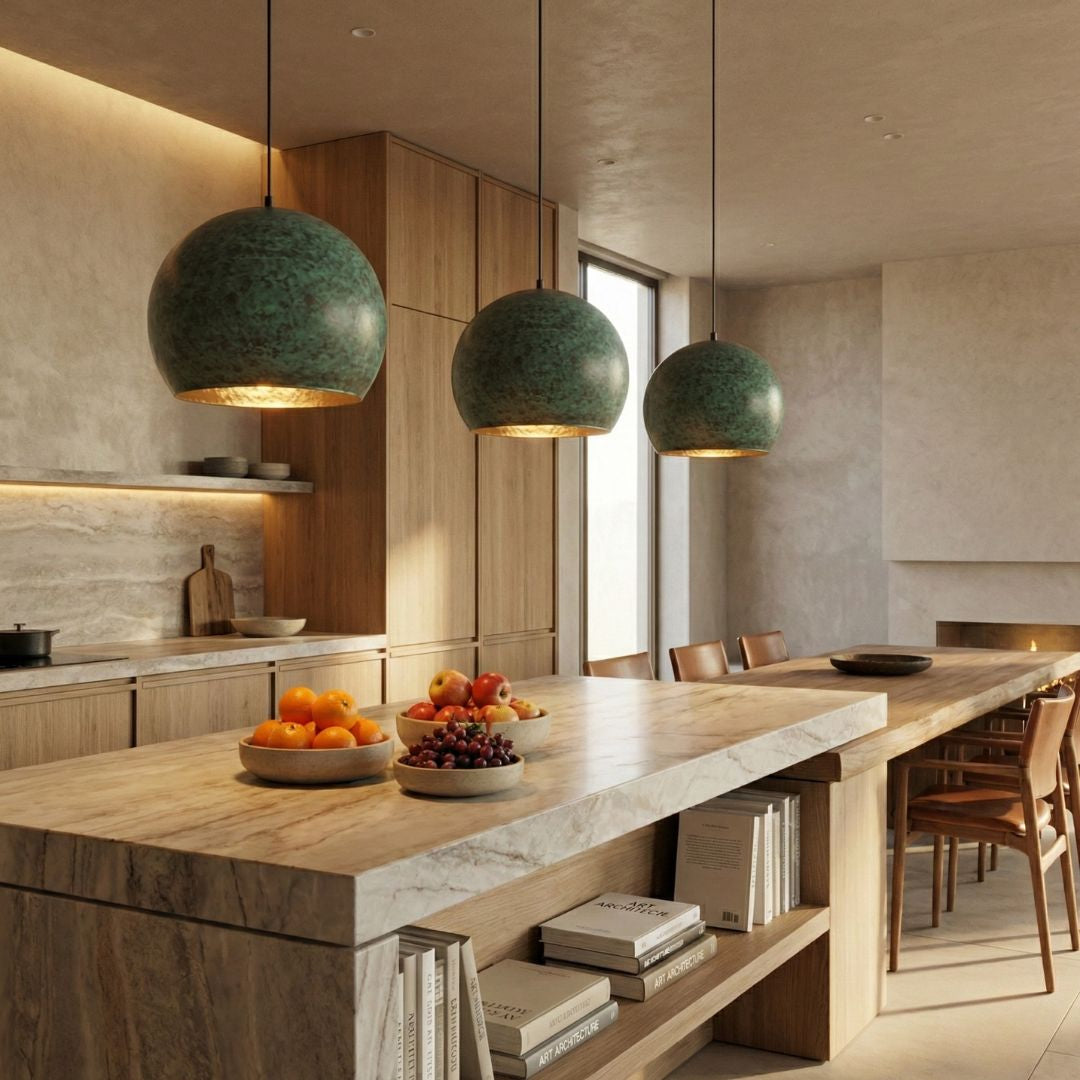 Anaruz : Sphere Patina Copper Pendant Light