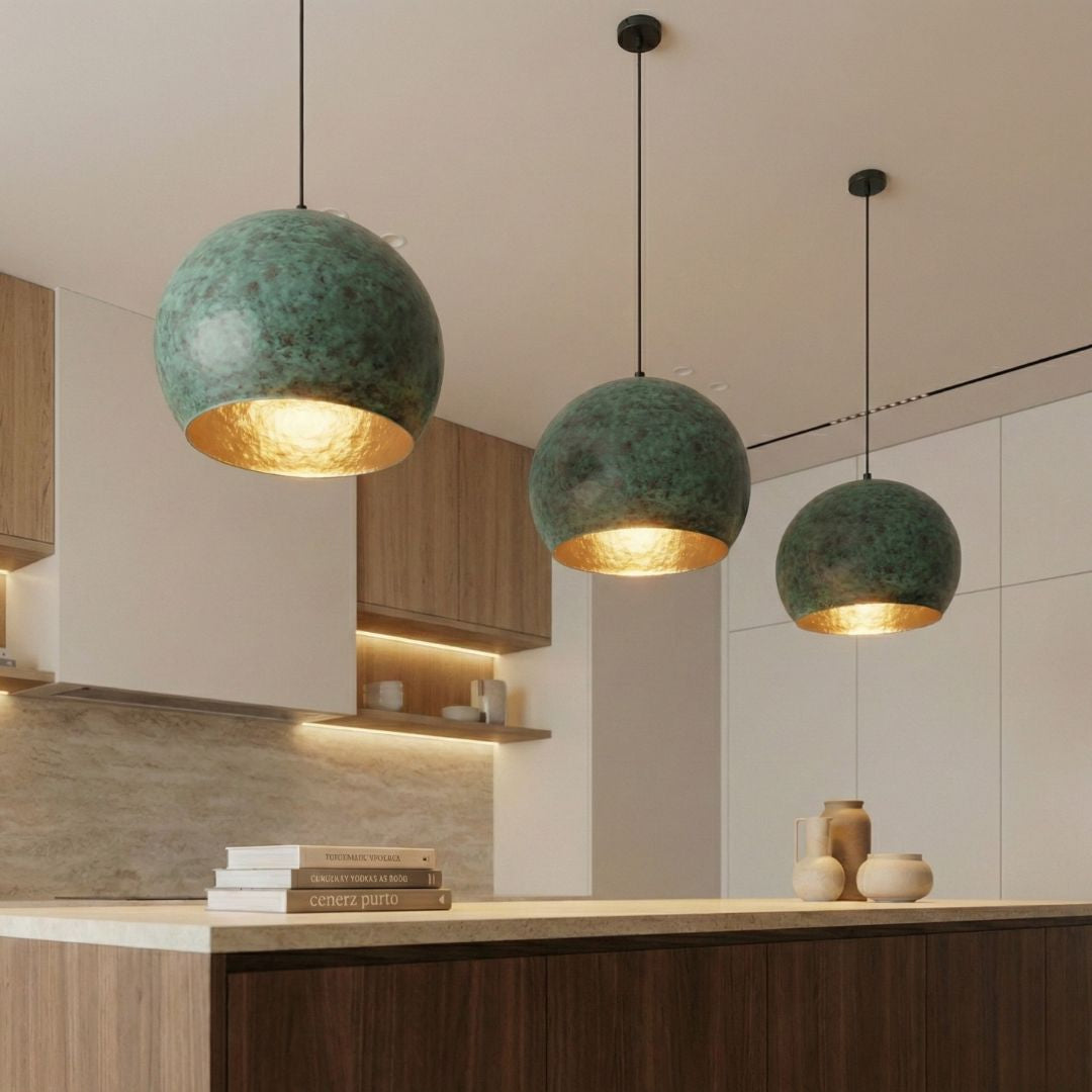 Anaruz : Sphere Patina Copper Pendant Light
