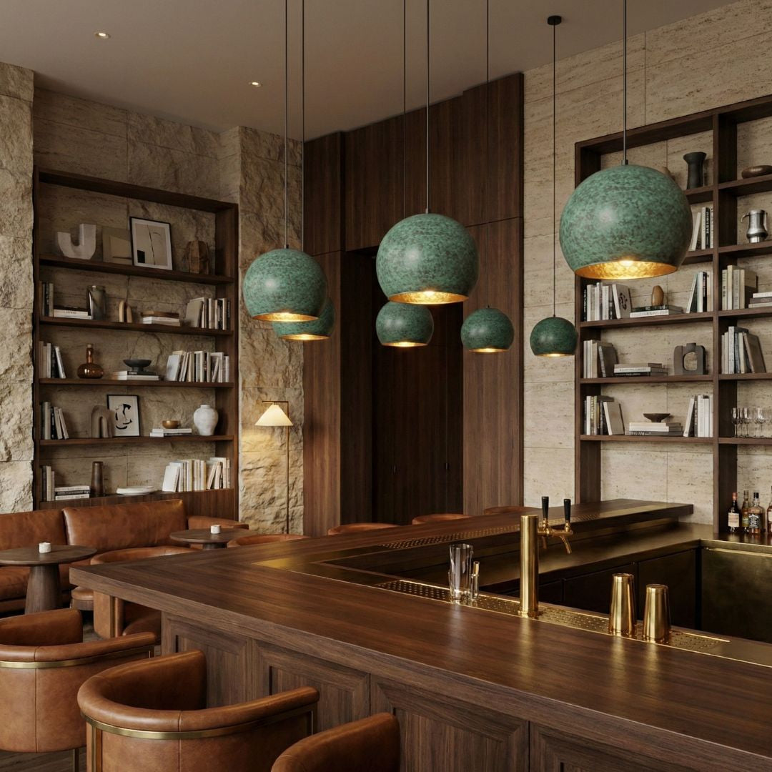 Anaruz : Sphere Patina Copper Pendant Light