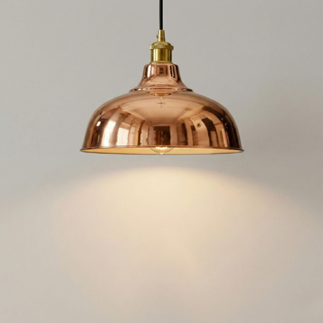 Handmade Patina Moroccan Pendant Light | Brass & patina Copper Dome
